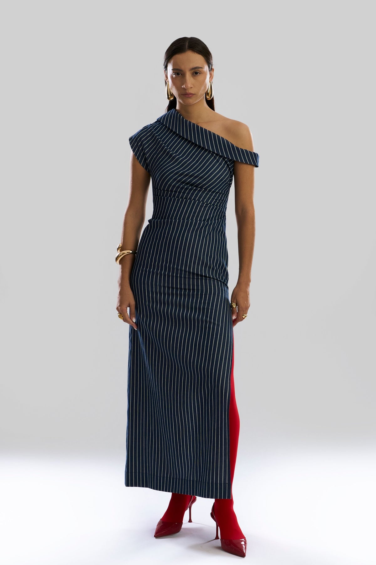 Denim Linear Shift Dress