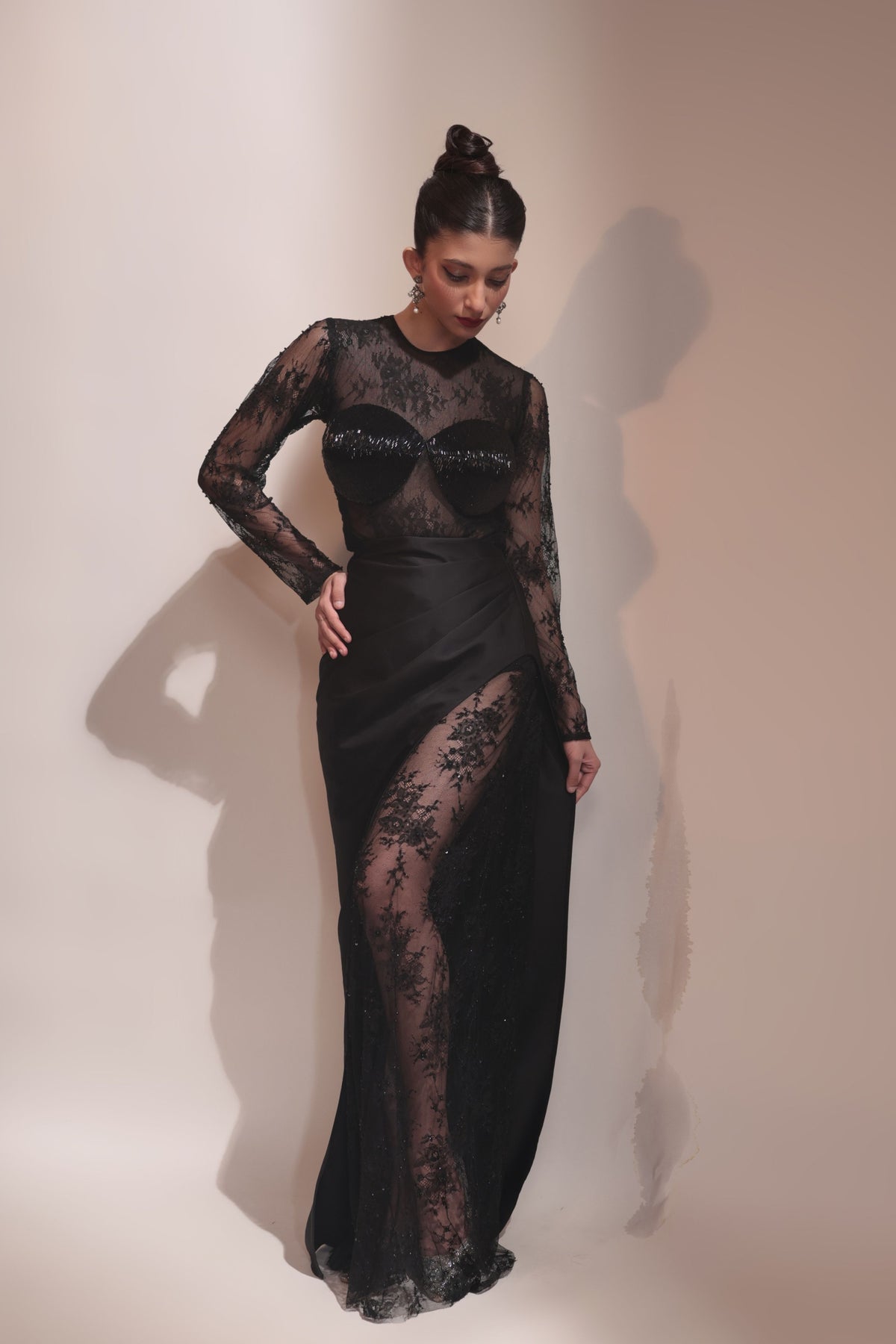 Noire Draped Skirt Set
