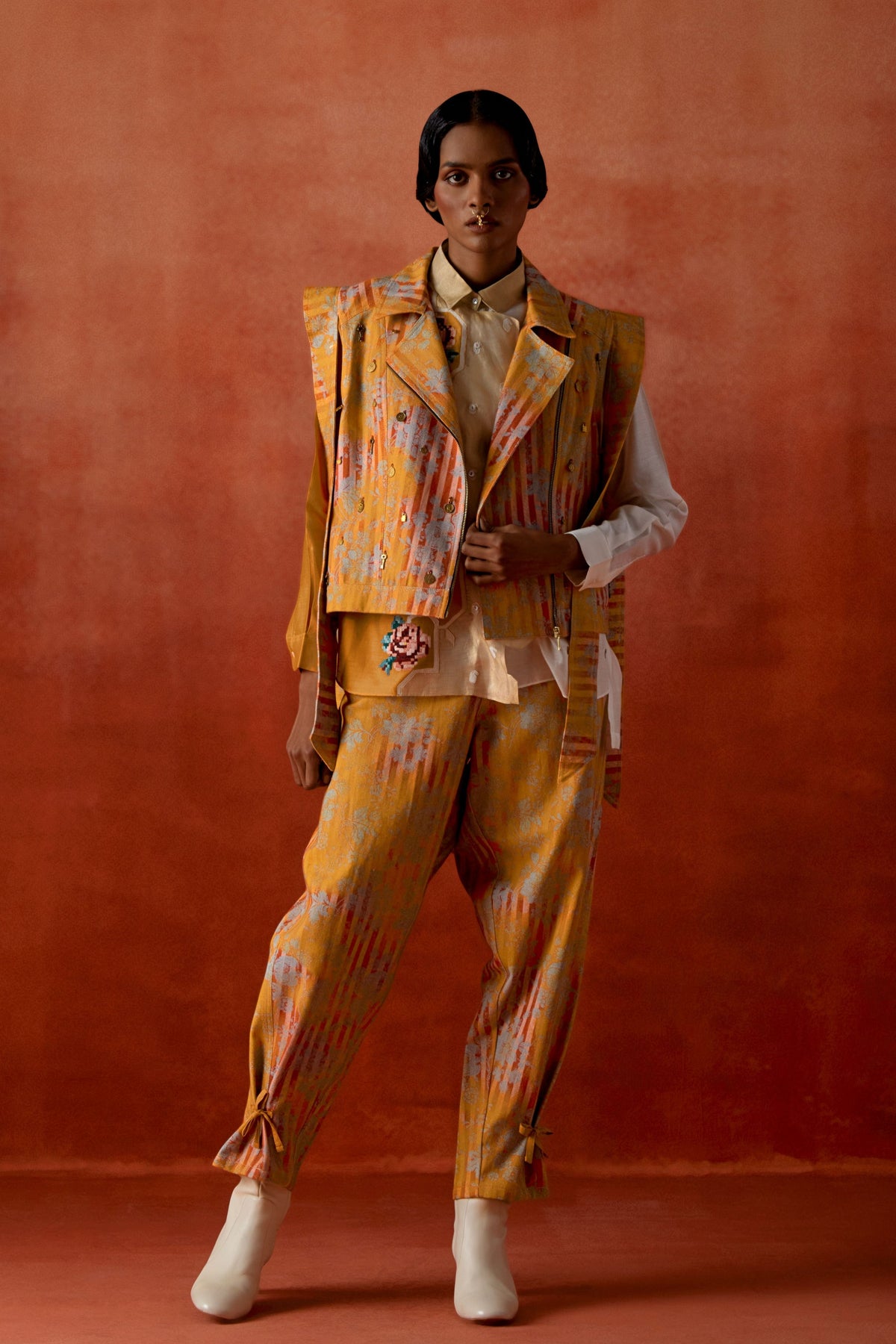 Mustard Denim Jacket Set