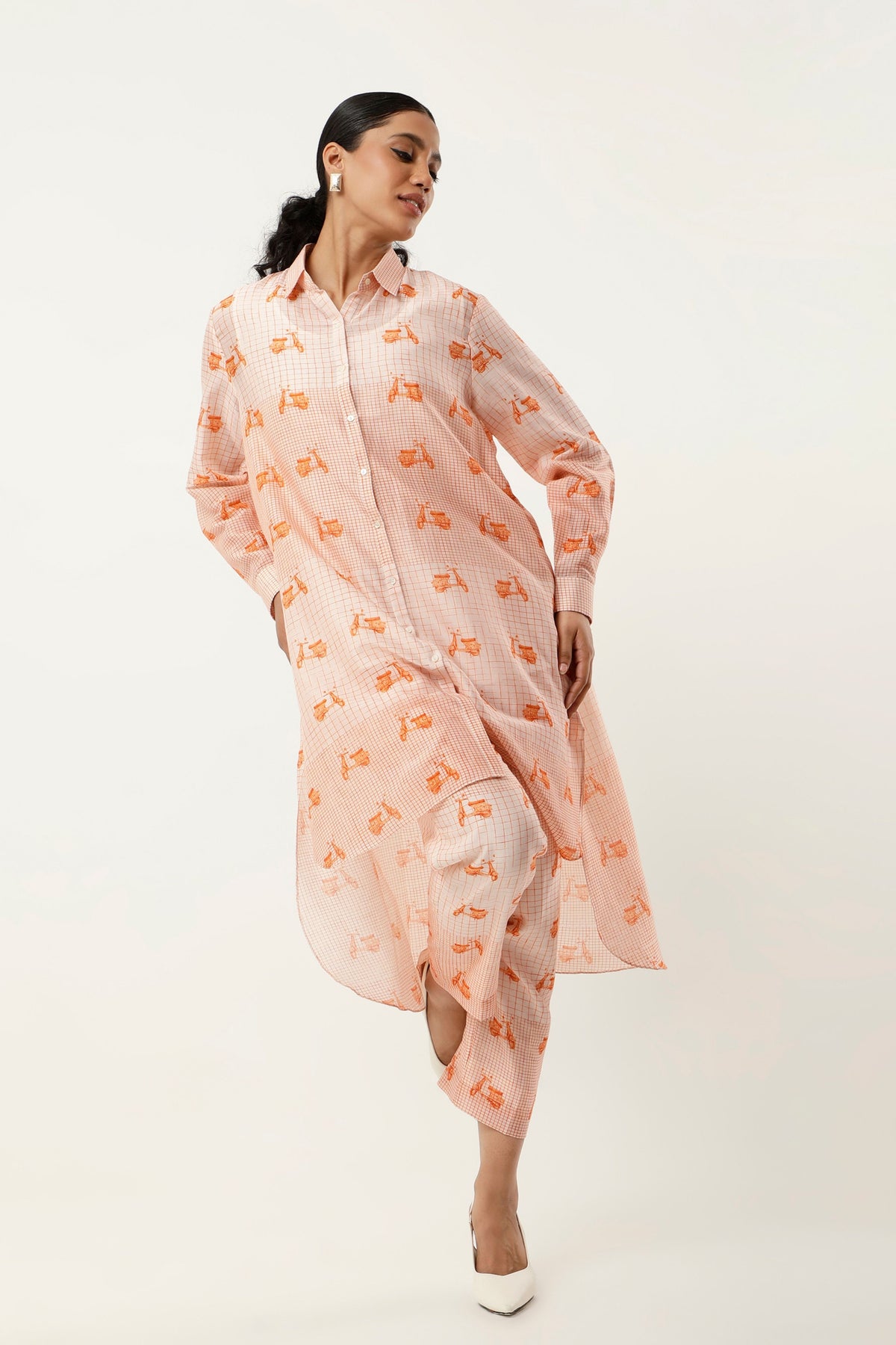 Orange Printed 3 Piece Set