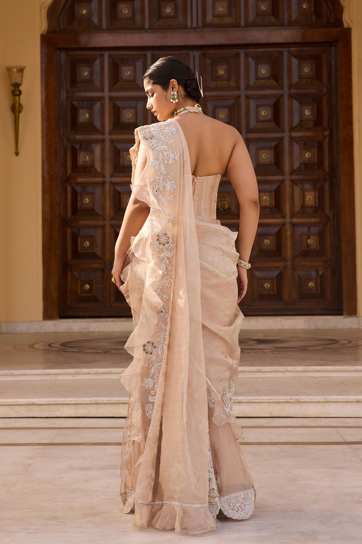 Halo Draped Saree Set