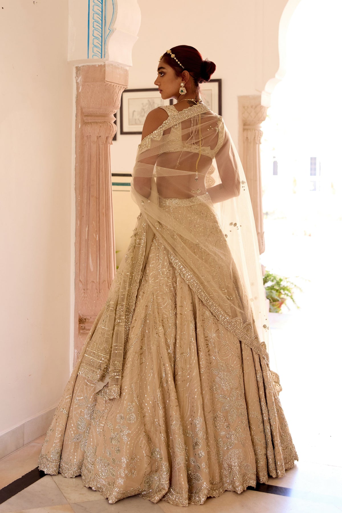 The Frost Champagne Embroidered Lehenga Set
