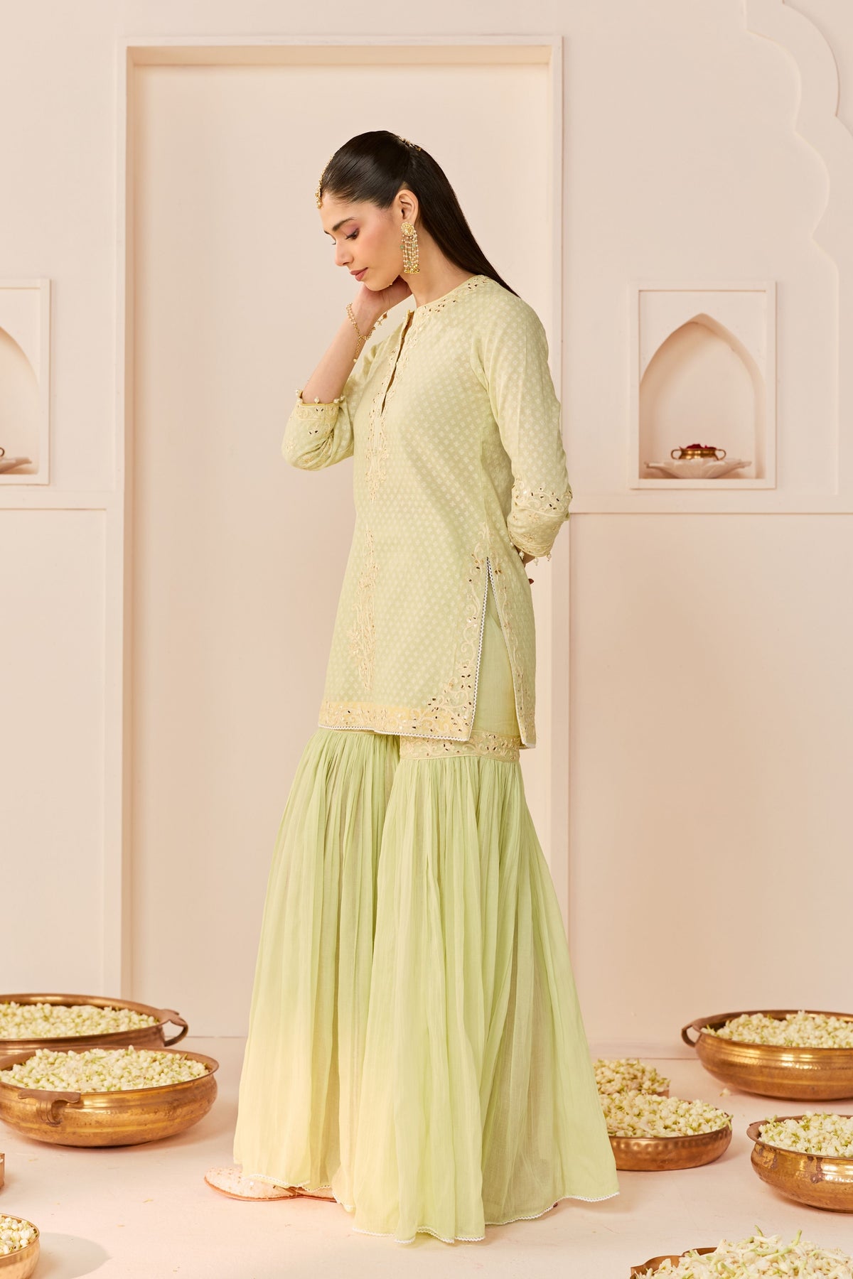 Yasmeen Mint Green Sharara Set