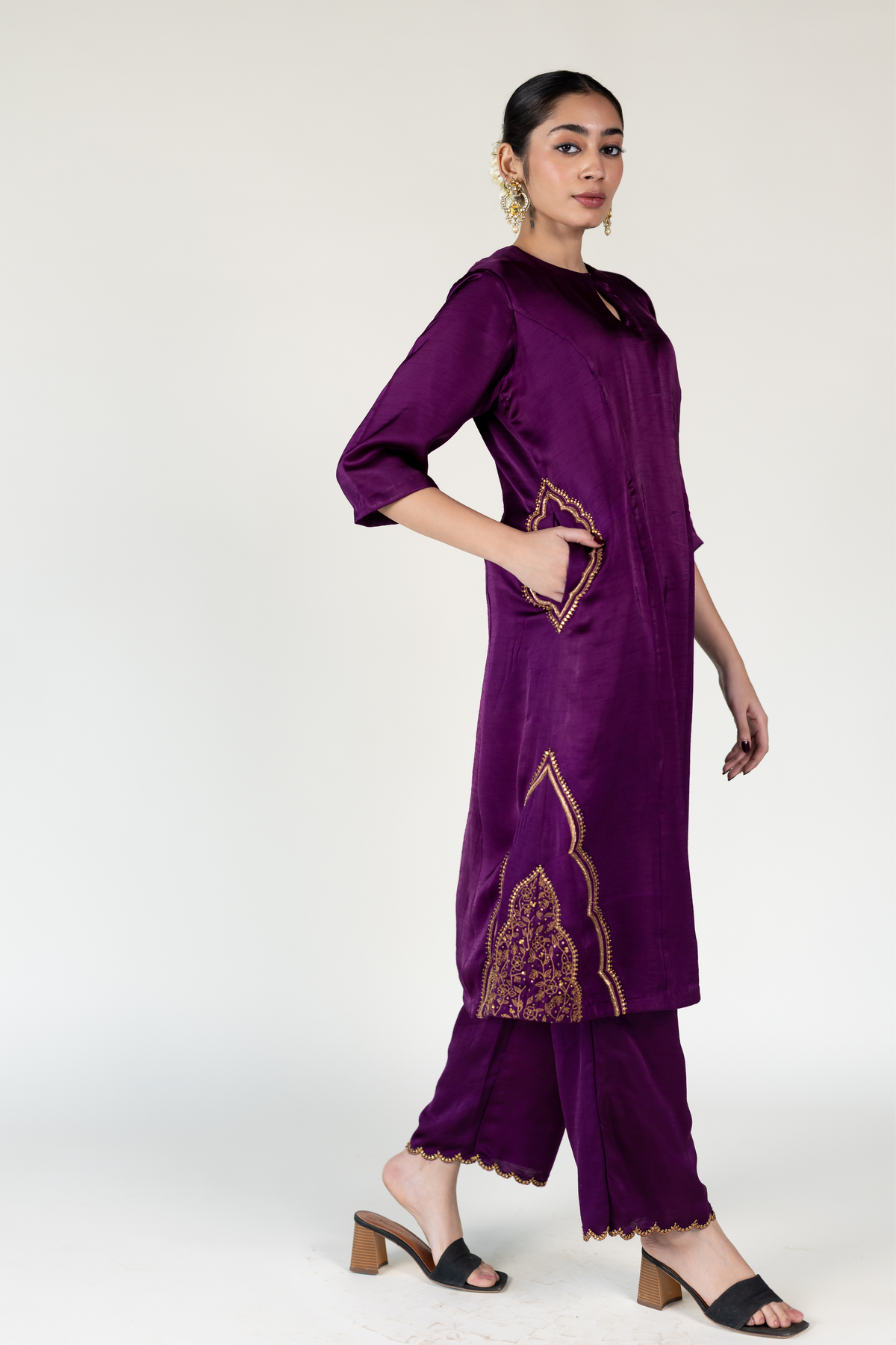 Aubergine Mehraab Tunic Set