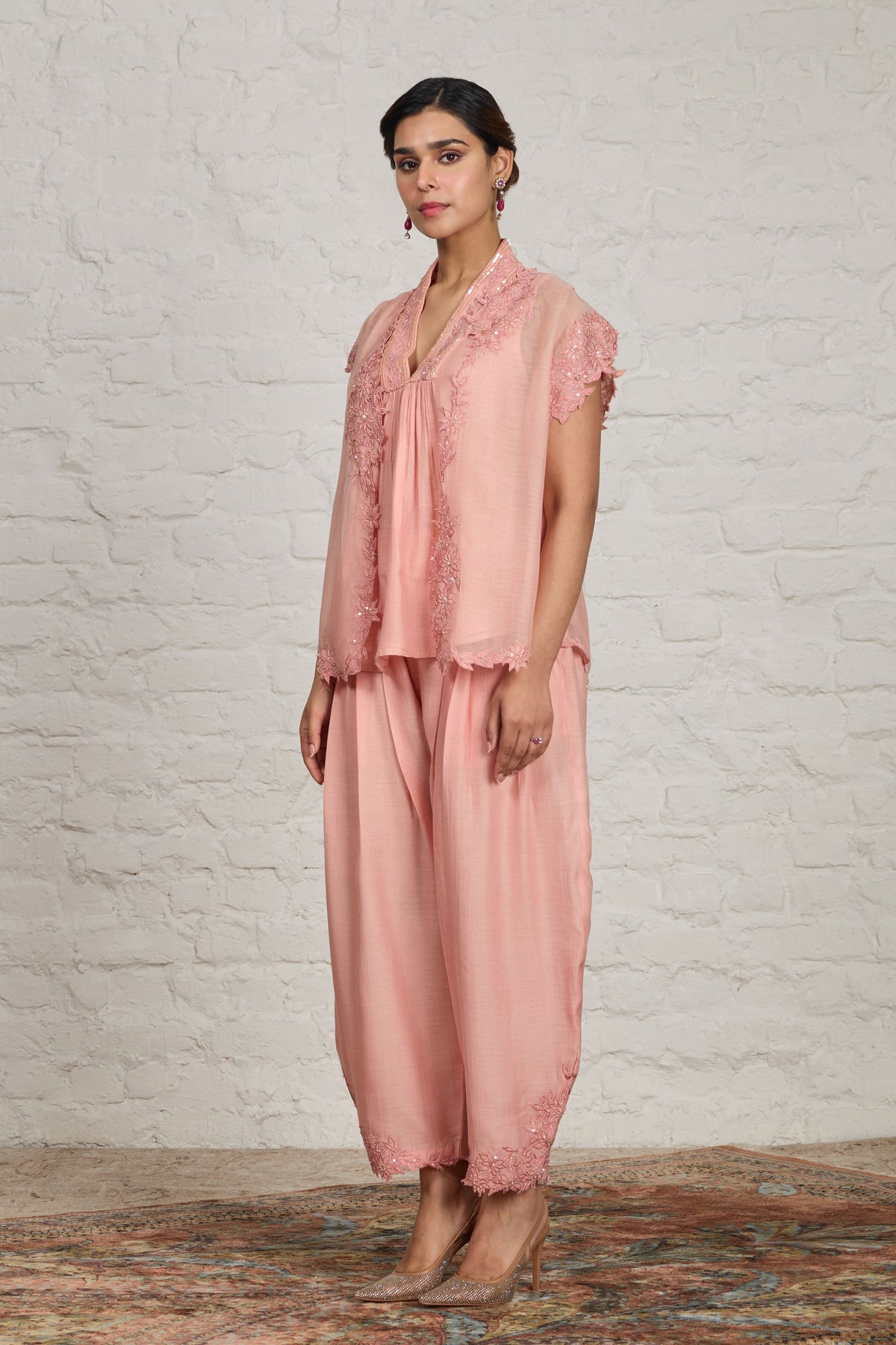 Isabell Peach Pink Jacket Set