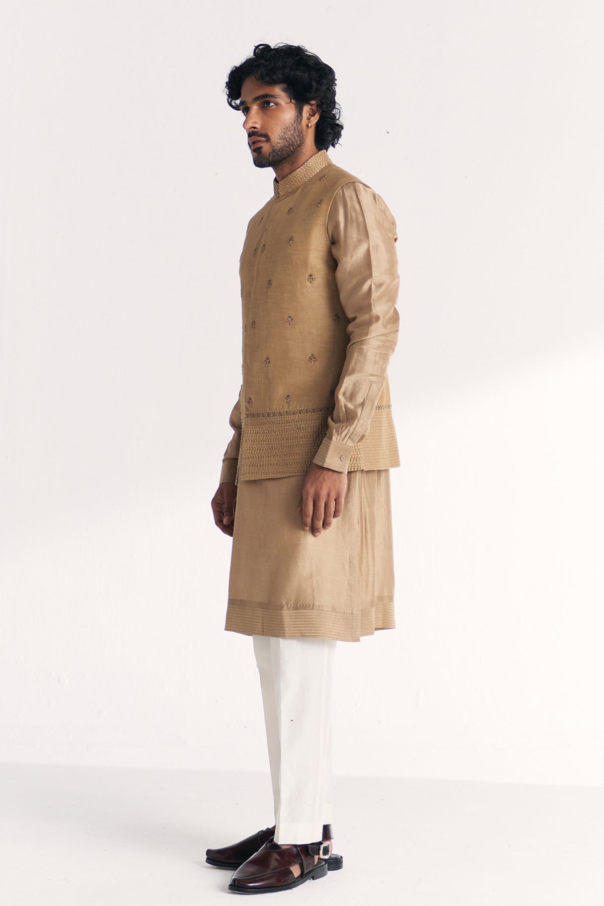 Yawar Green Nehru Jacket Set