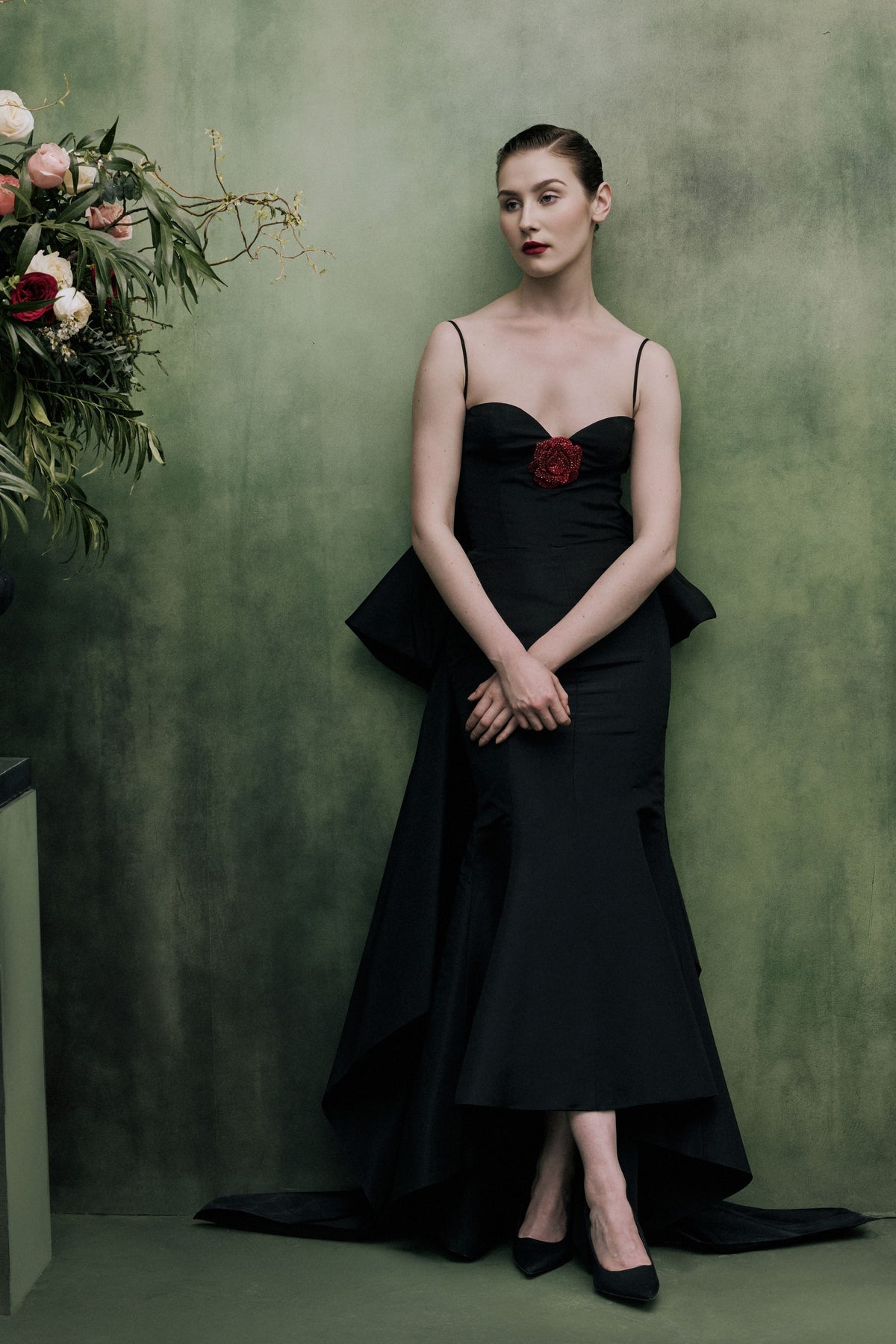 Plunging V Neck Gown