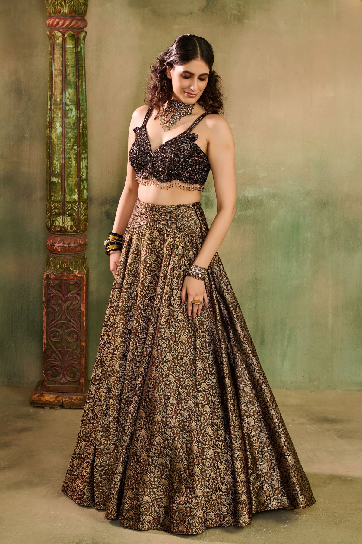 Tassel Tara Black Lehenga Set