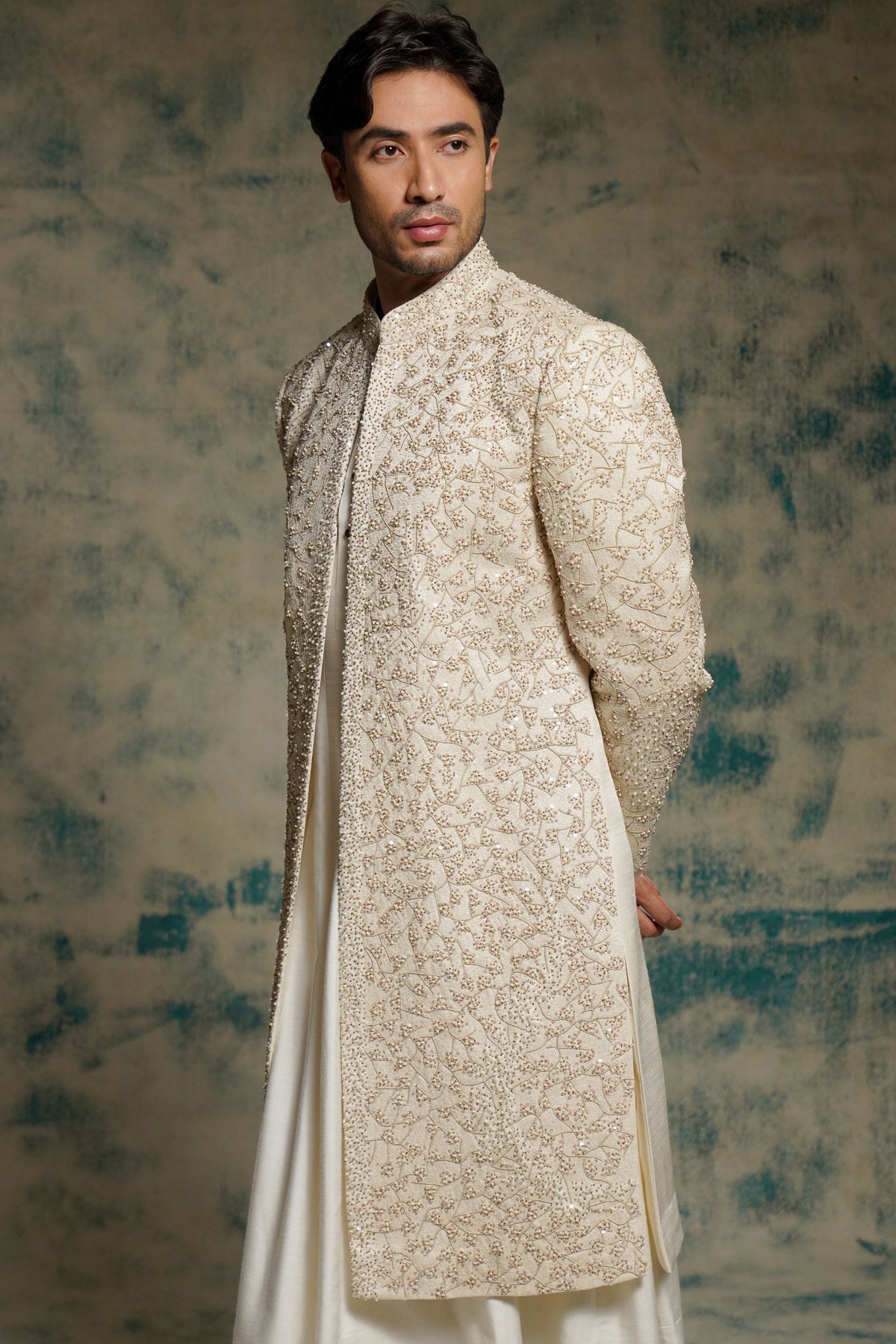 Ivory Pearl Sherwani Set