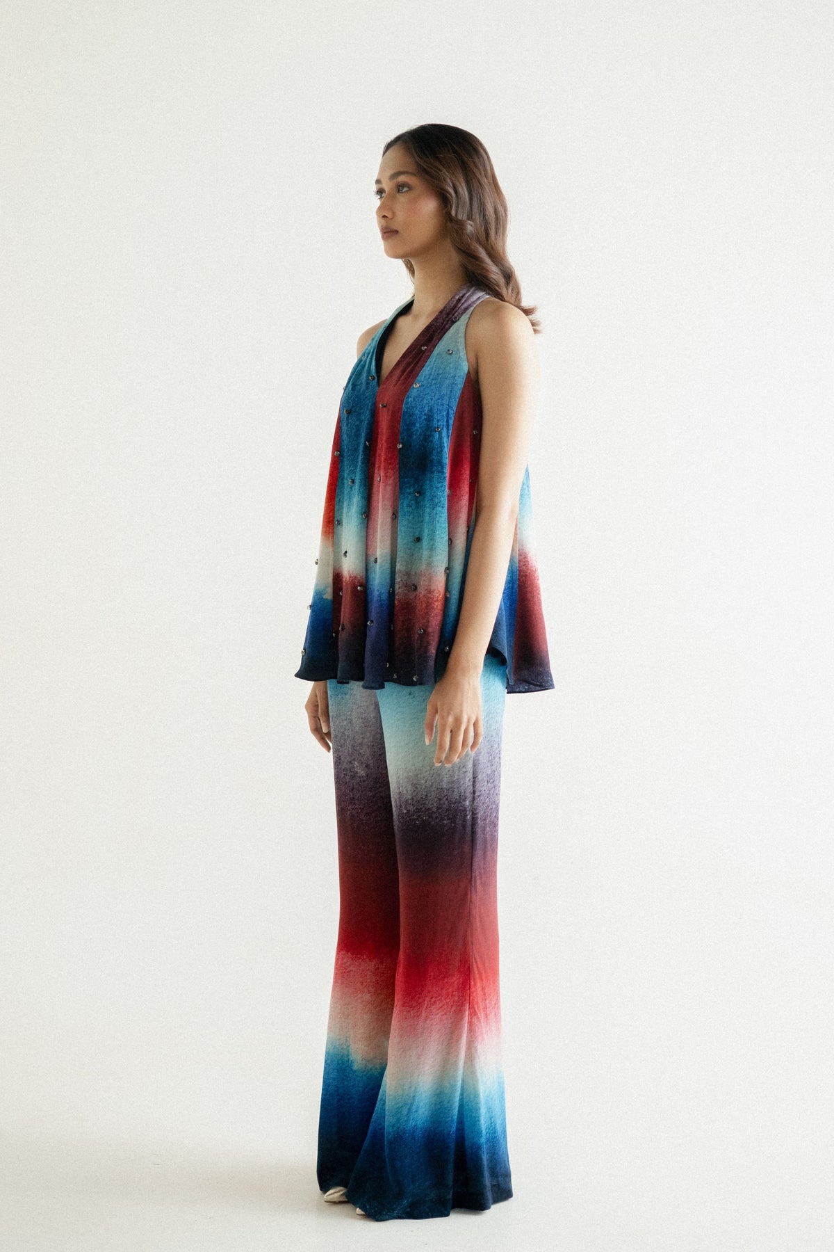 Multicolor Crepe Co-ord Set