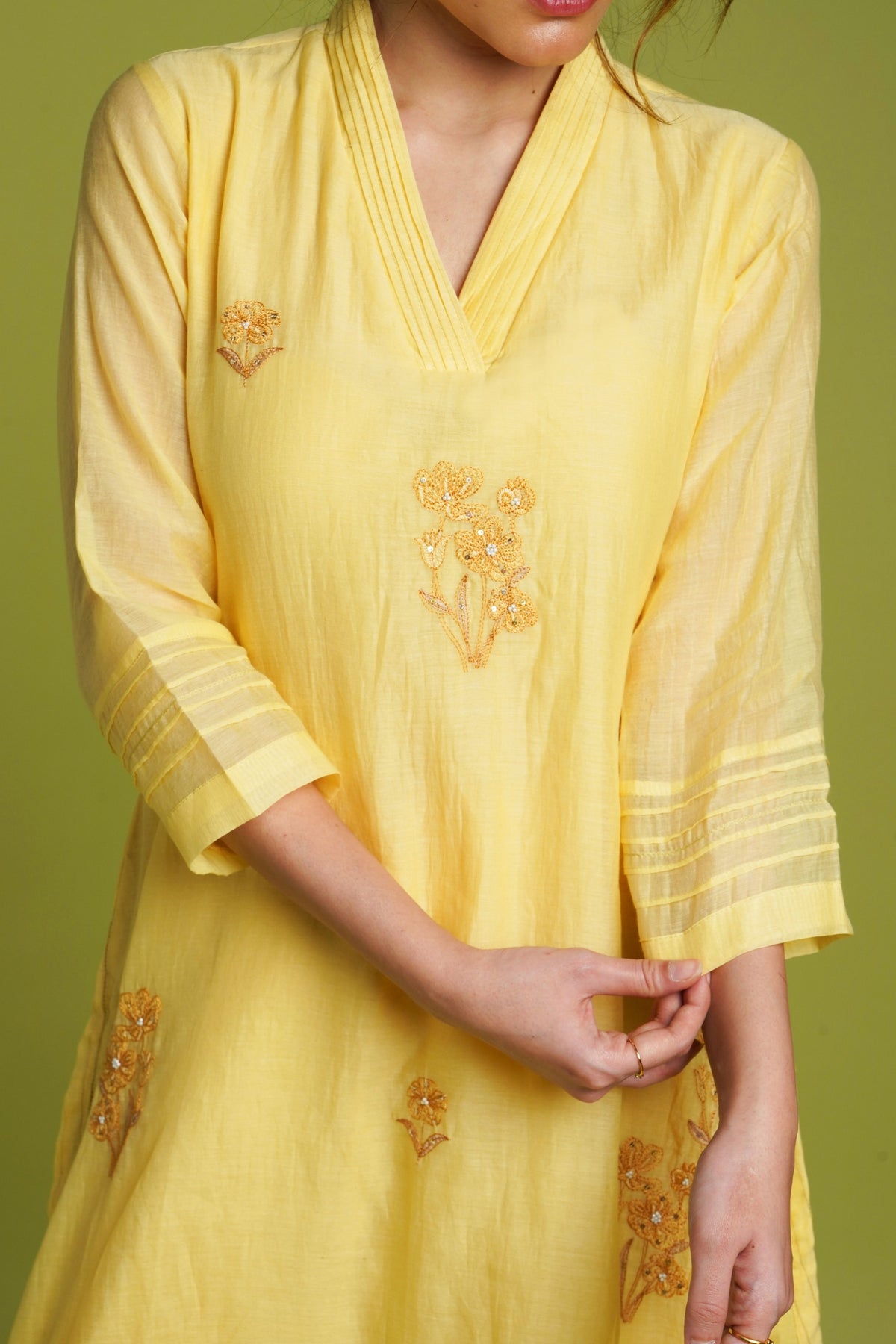 Yellow Floral Kurta Set