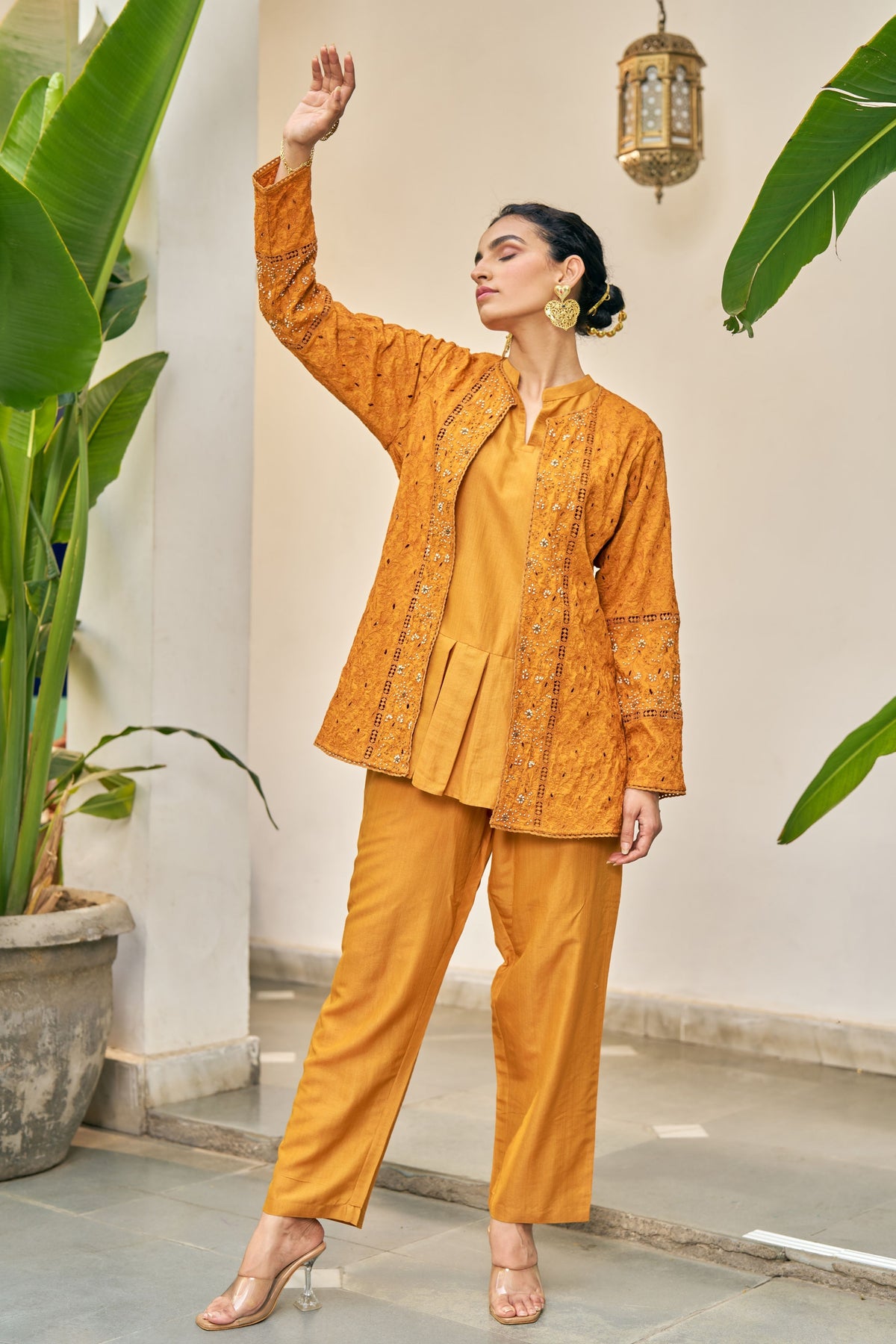 Ochre Handwork Jacket Set