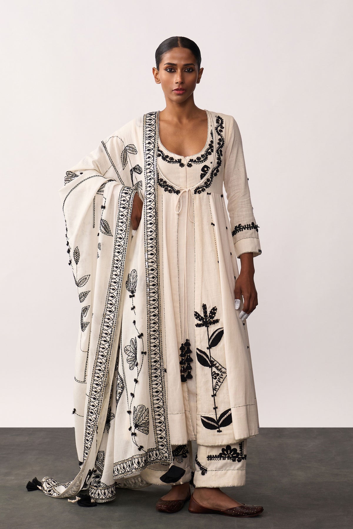 Hazrat Ivory Anarkali Set