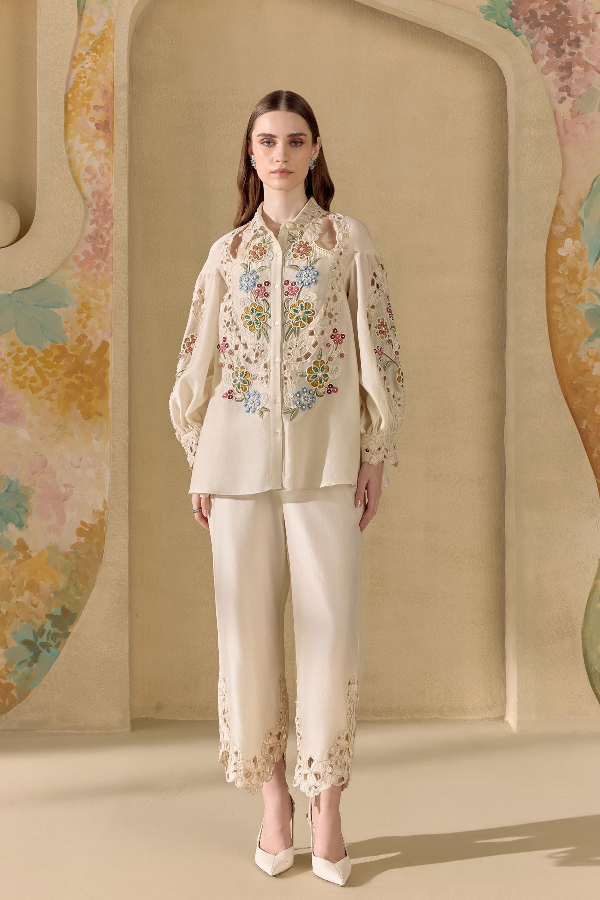 Ivory Cutwork Pants