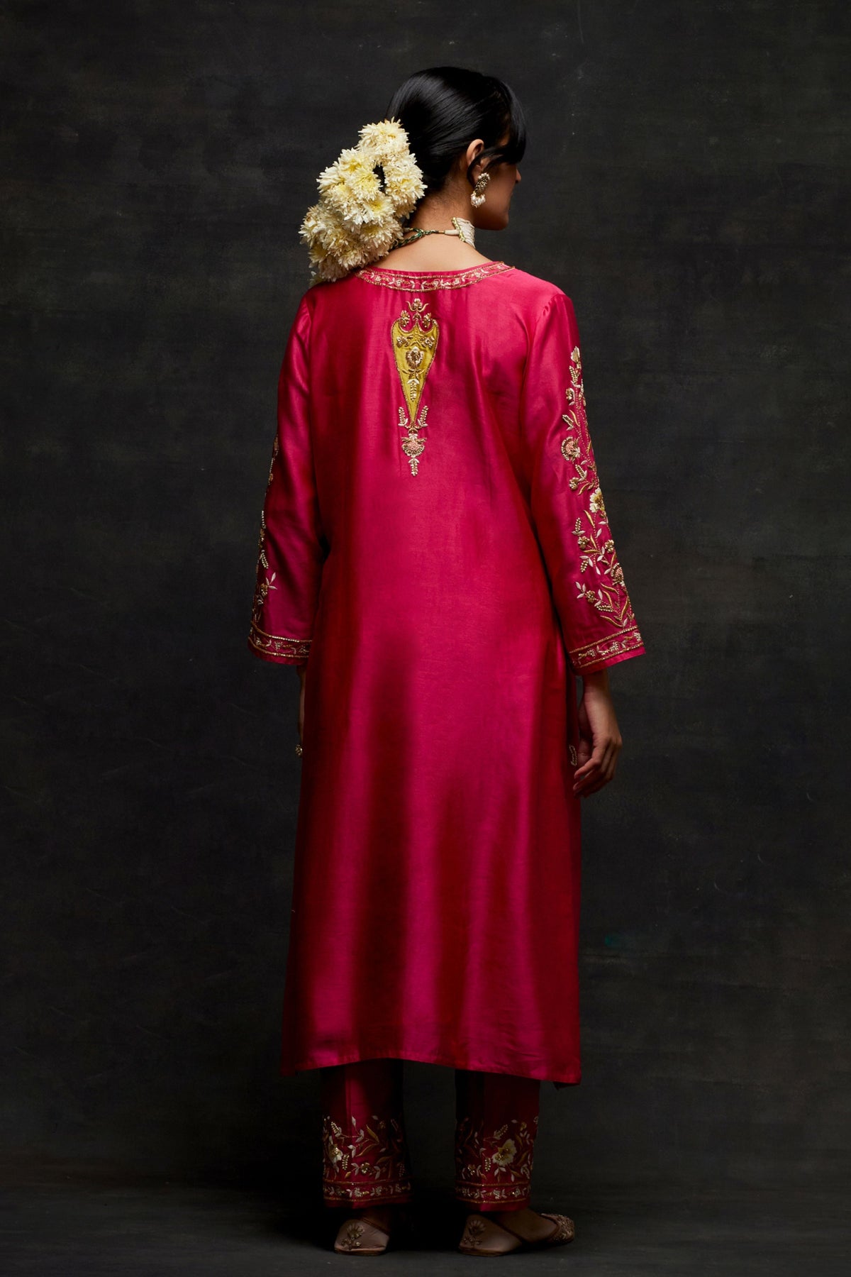 Pink Placket Kurta Set