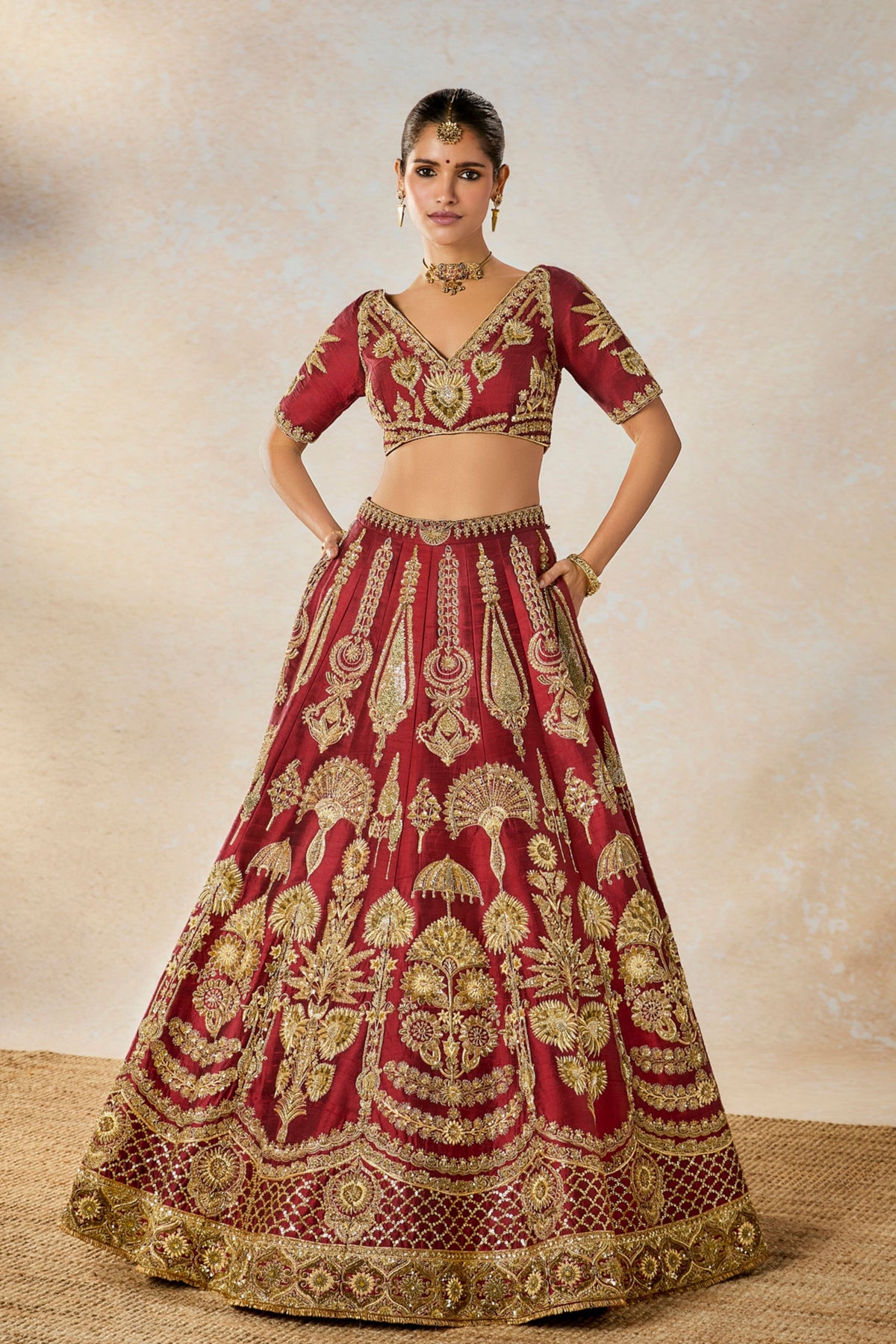 Cherry Gulab Lehenga Set