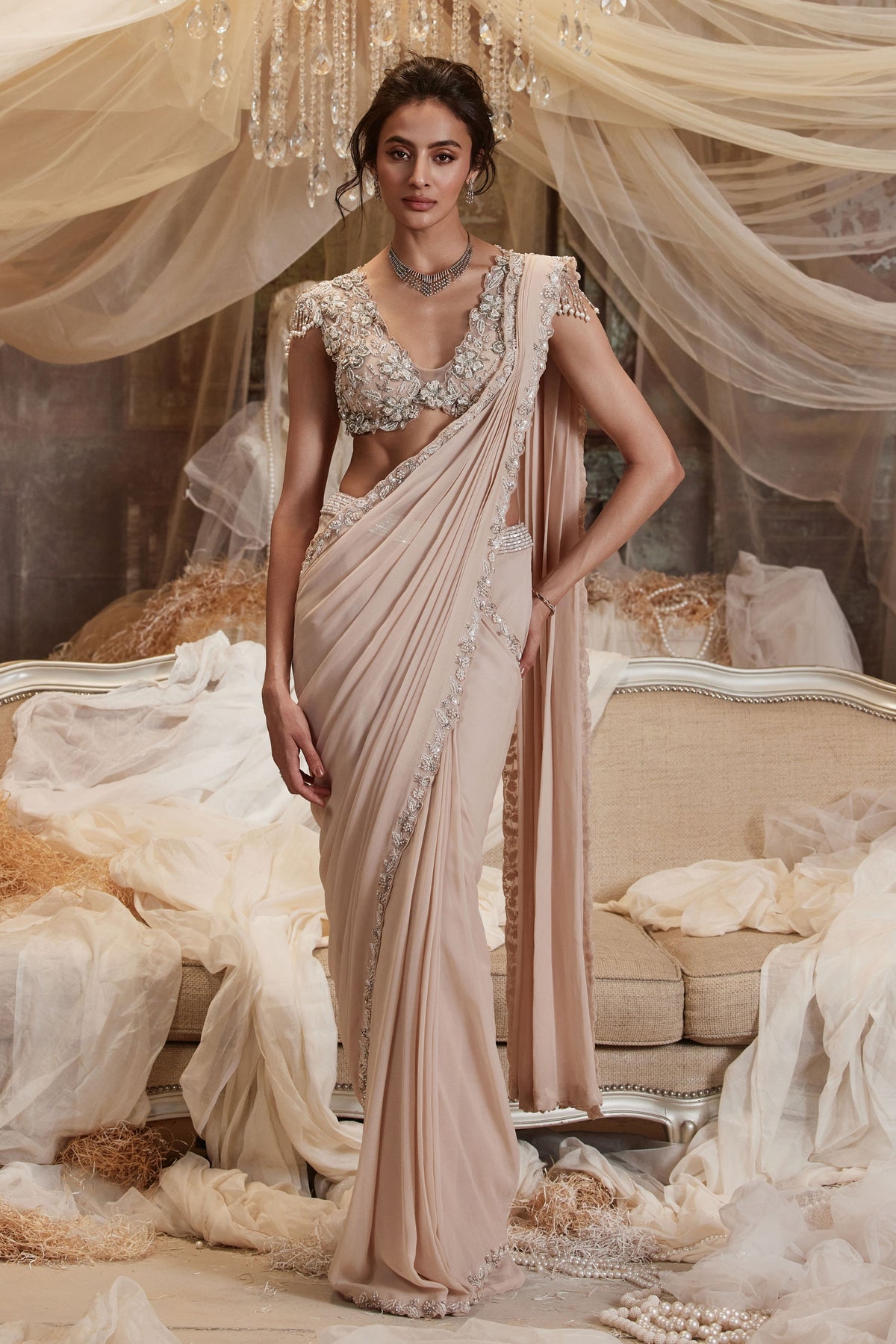 Florence Pink Draped Saree