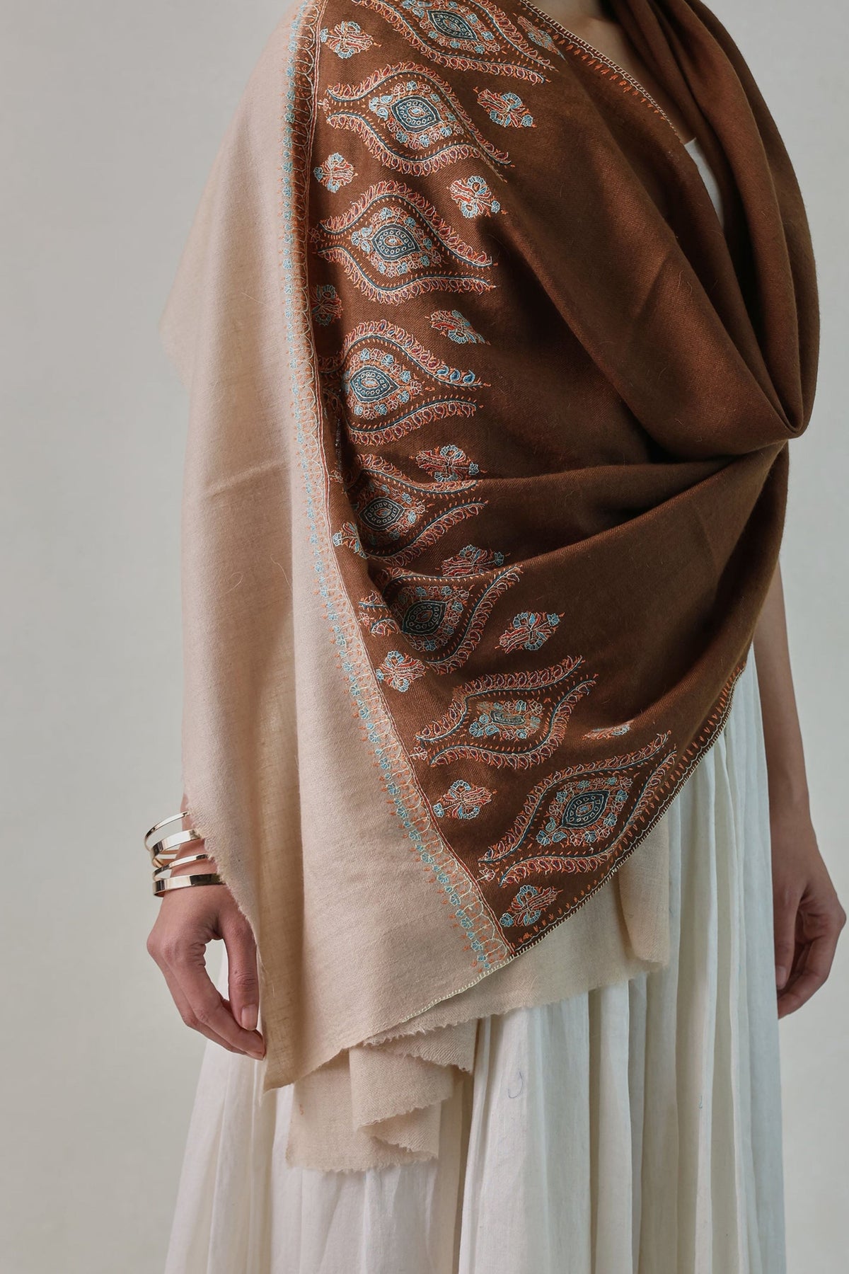 Palla Needlework Brown Stole