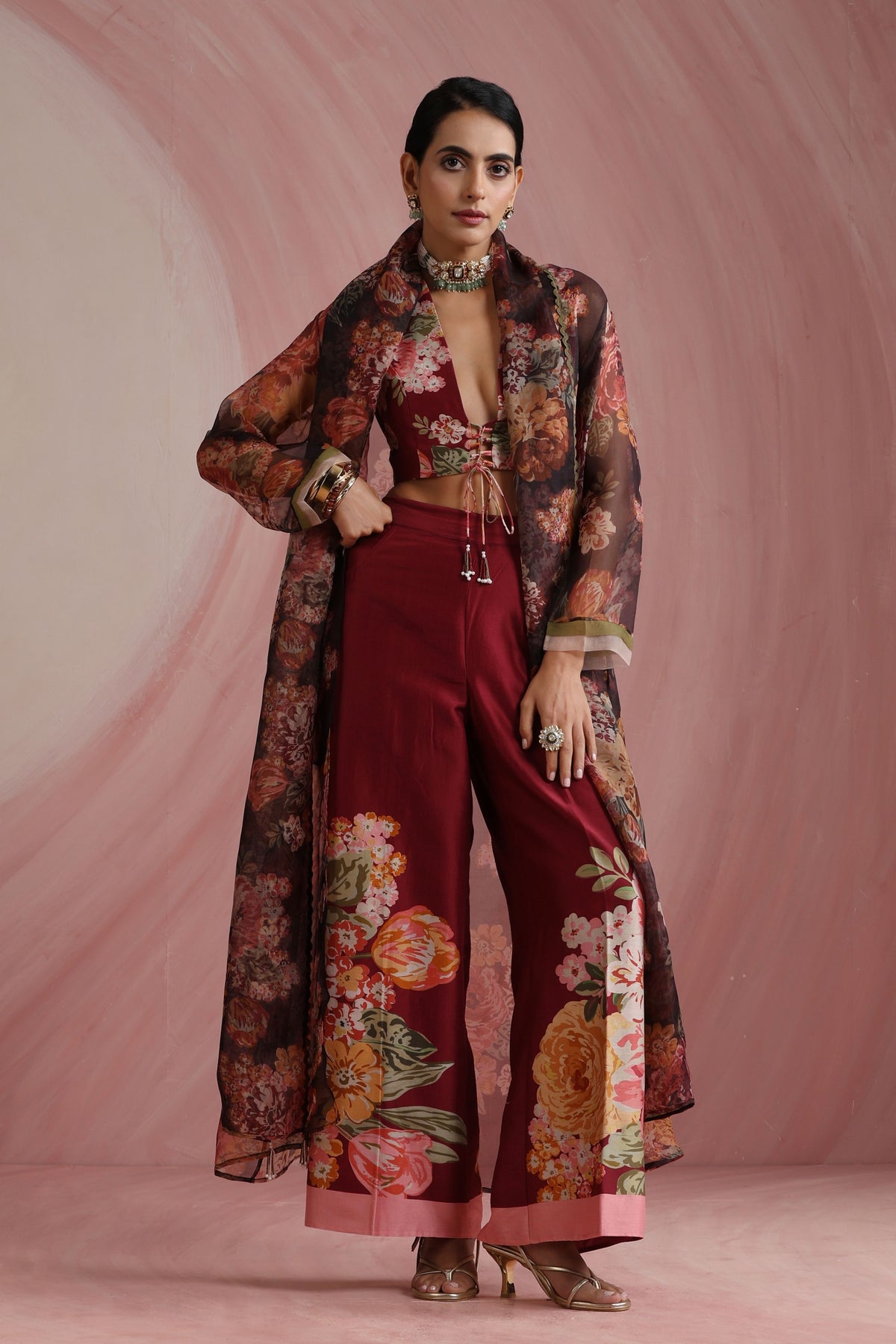 Chanderi Jacket Set