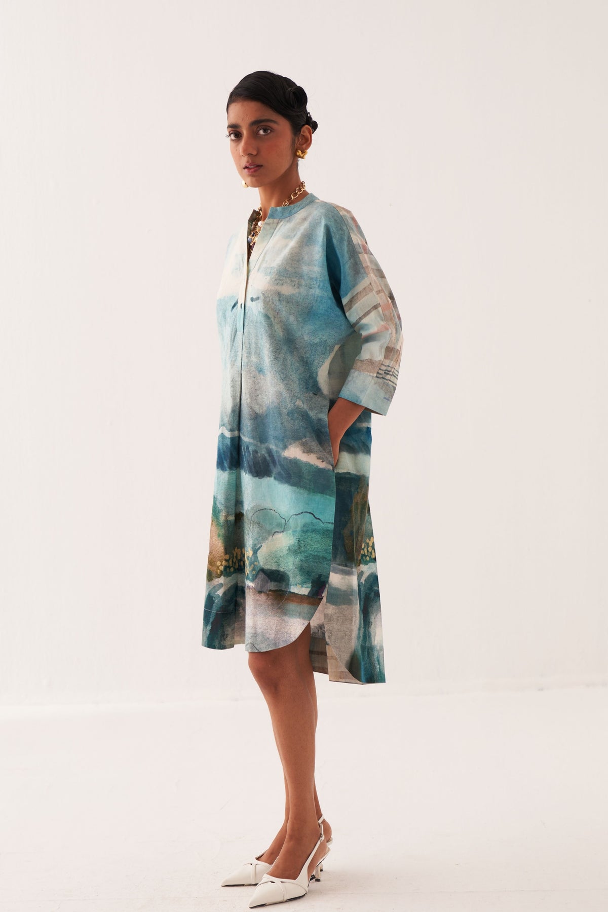 Sky Batwing Dress