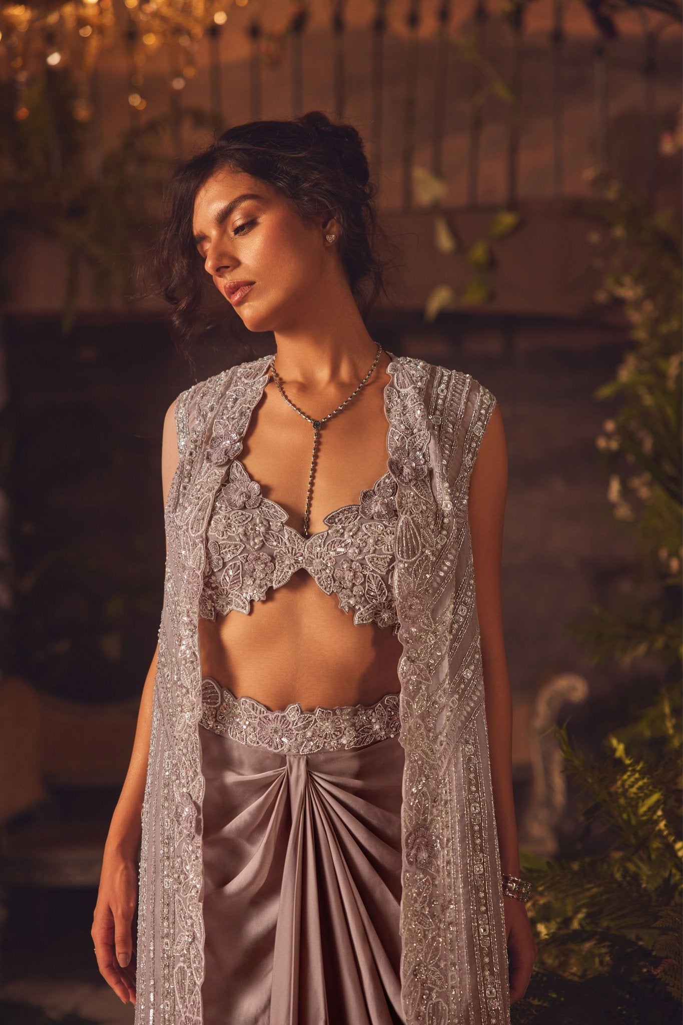 Silken Draped Skirt Set - Roqa - Elahe