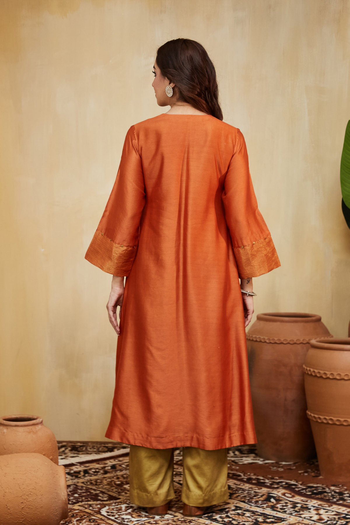 Orange Chanderi Giana Kurta Set