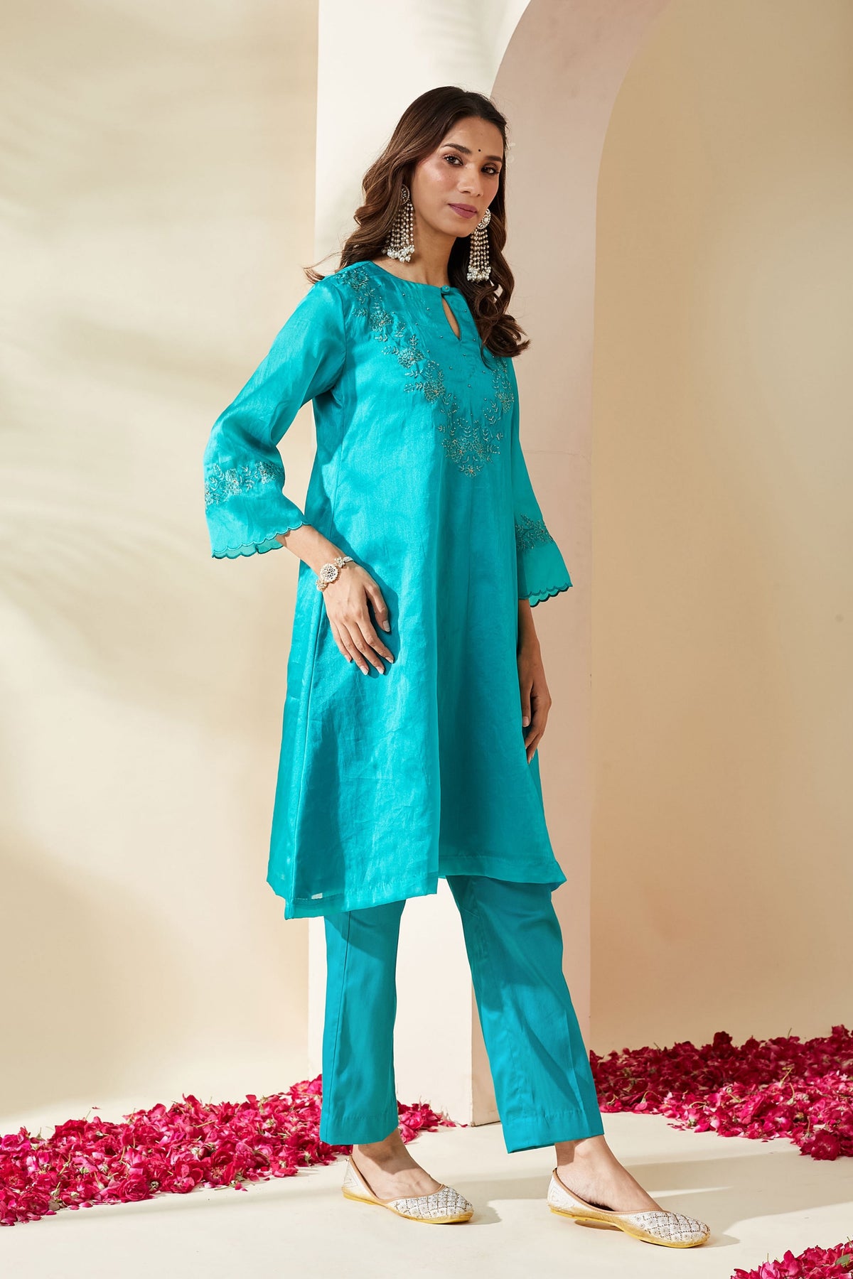 Turquoise Ruksaar Kurta Set