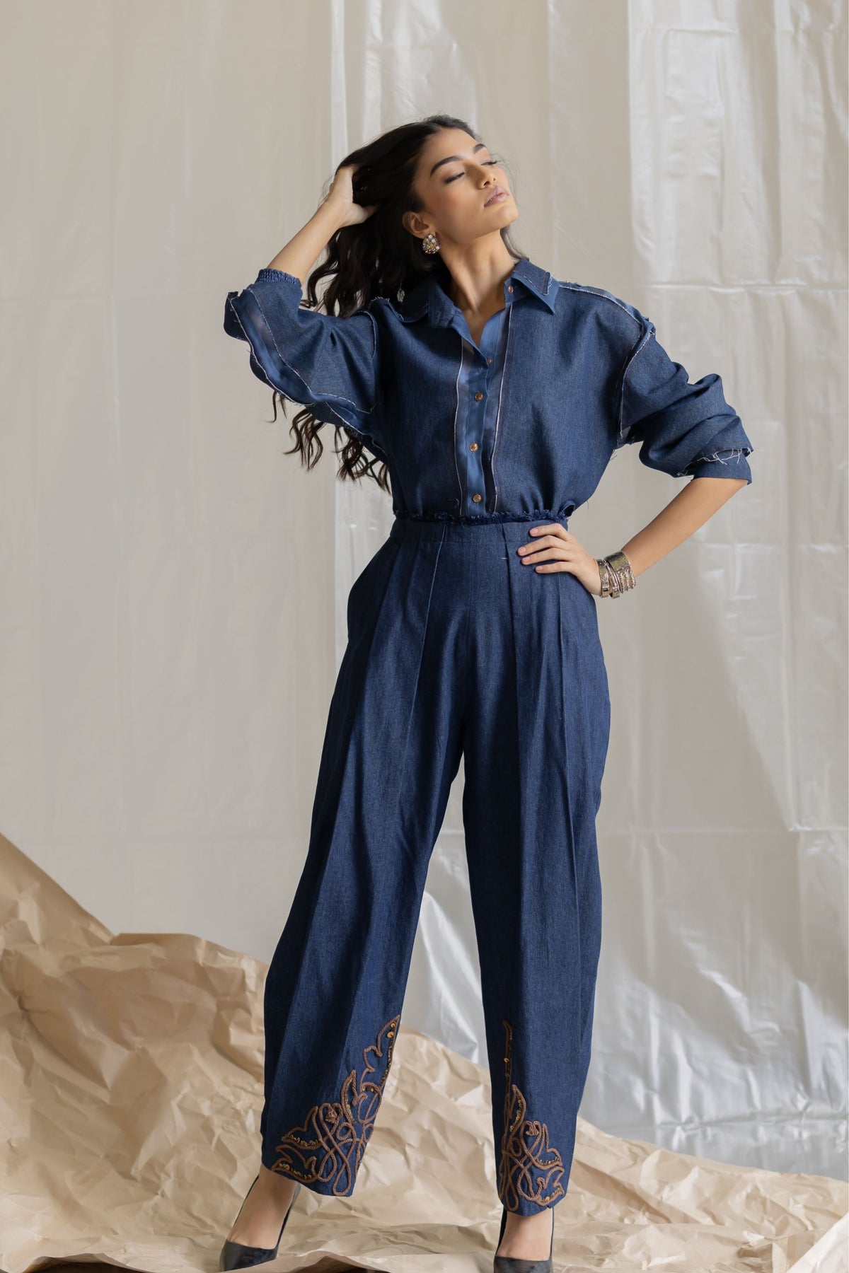 Two Pleat Denim Pant