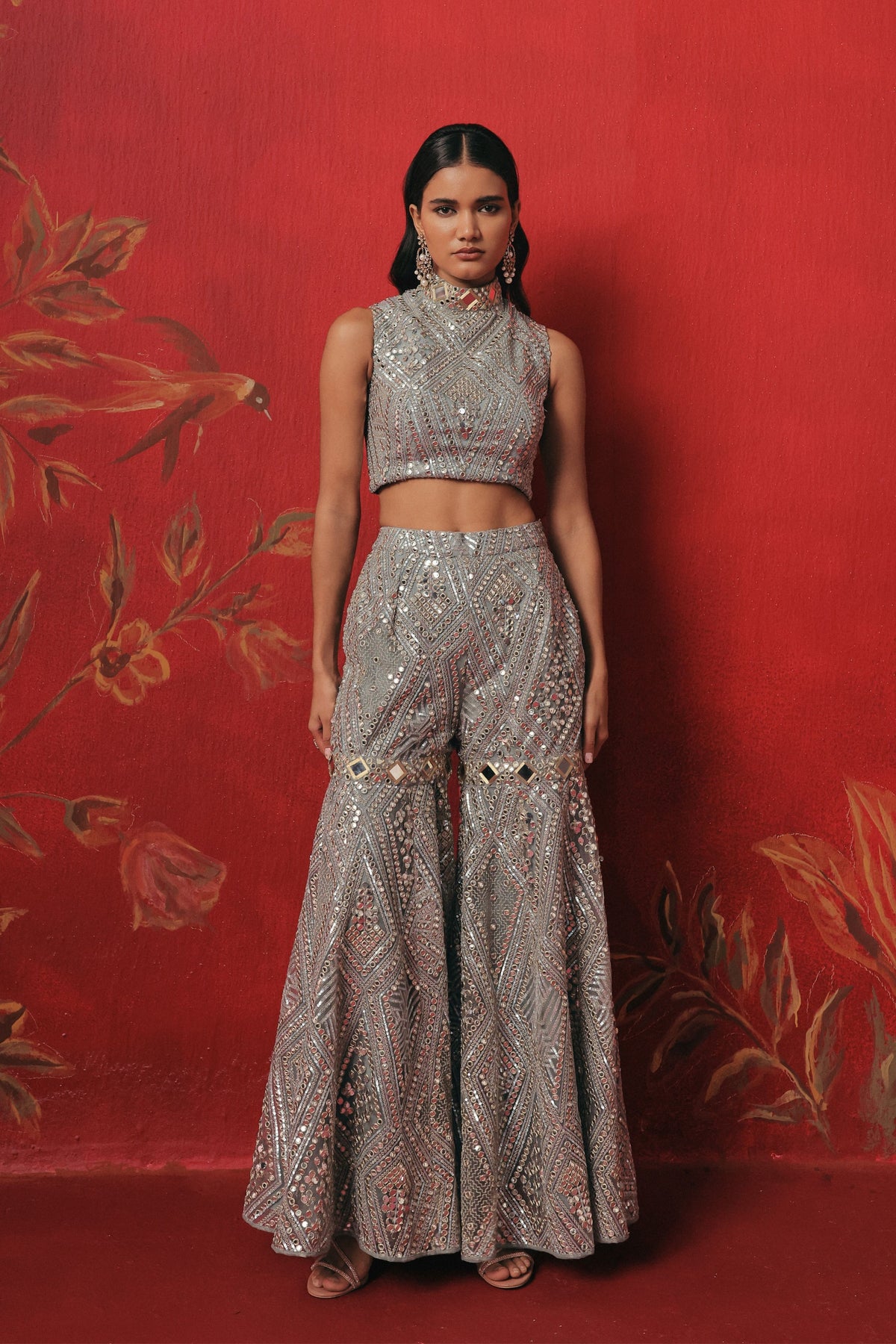 Muted Aqua Sharara Set
