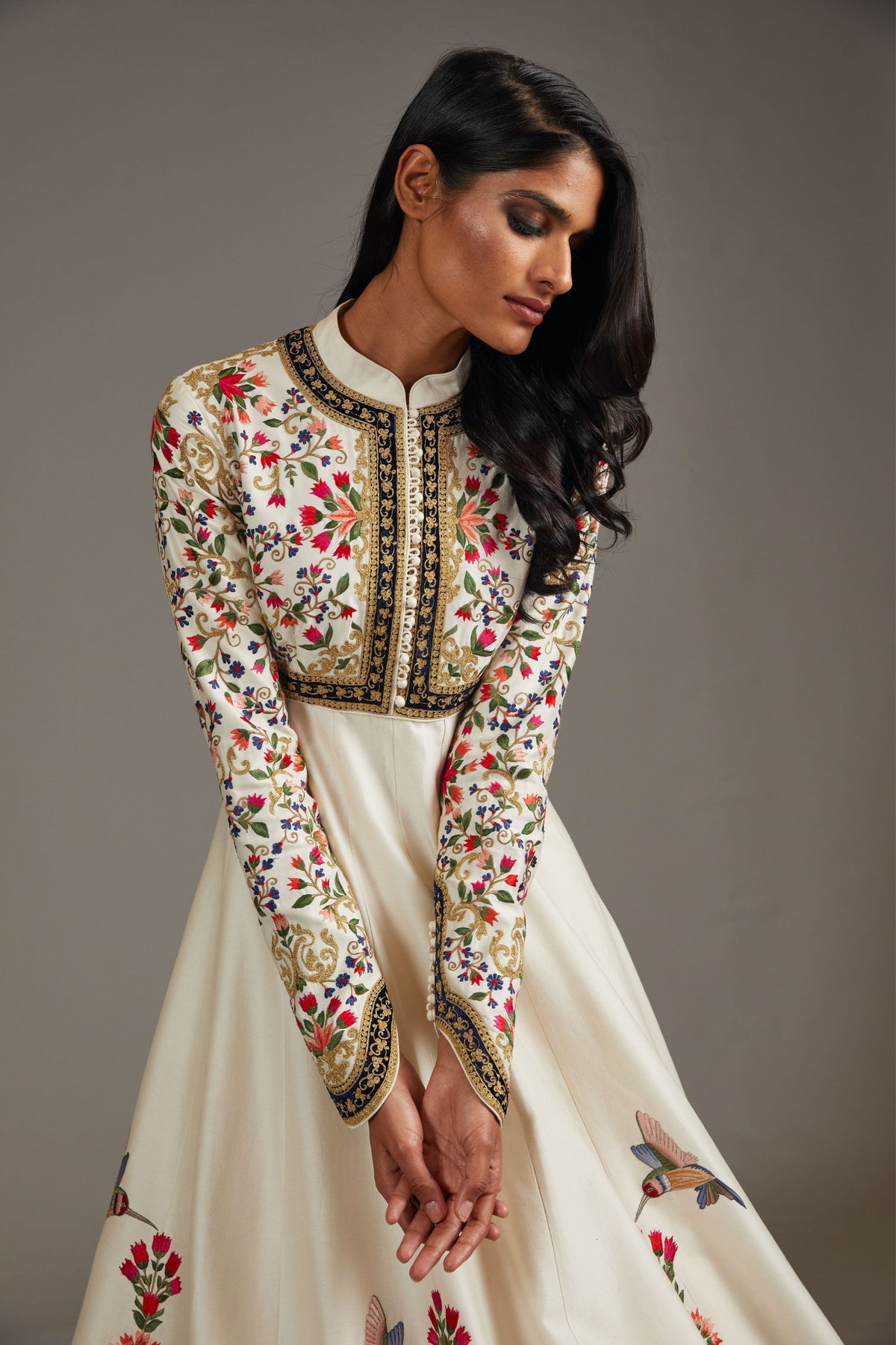 Anarkali Set with Velvet Embroidery