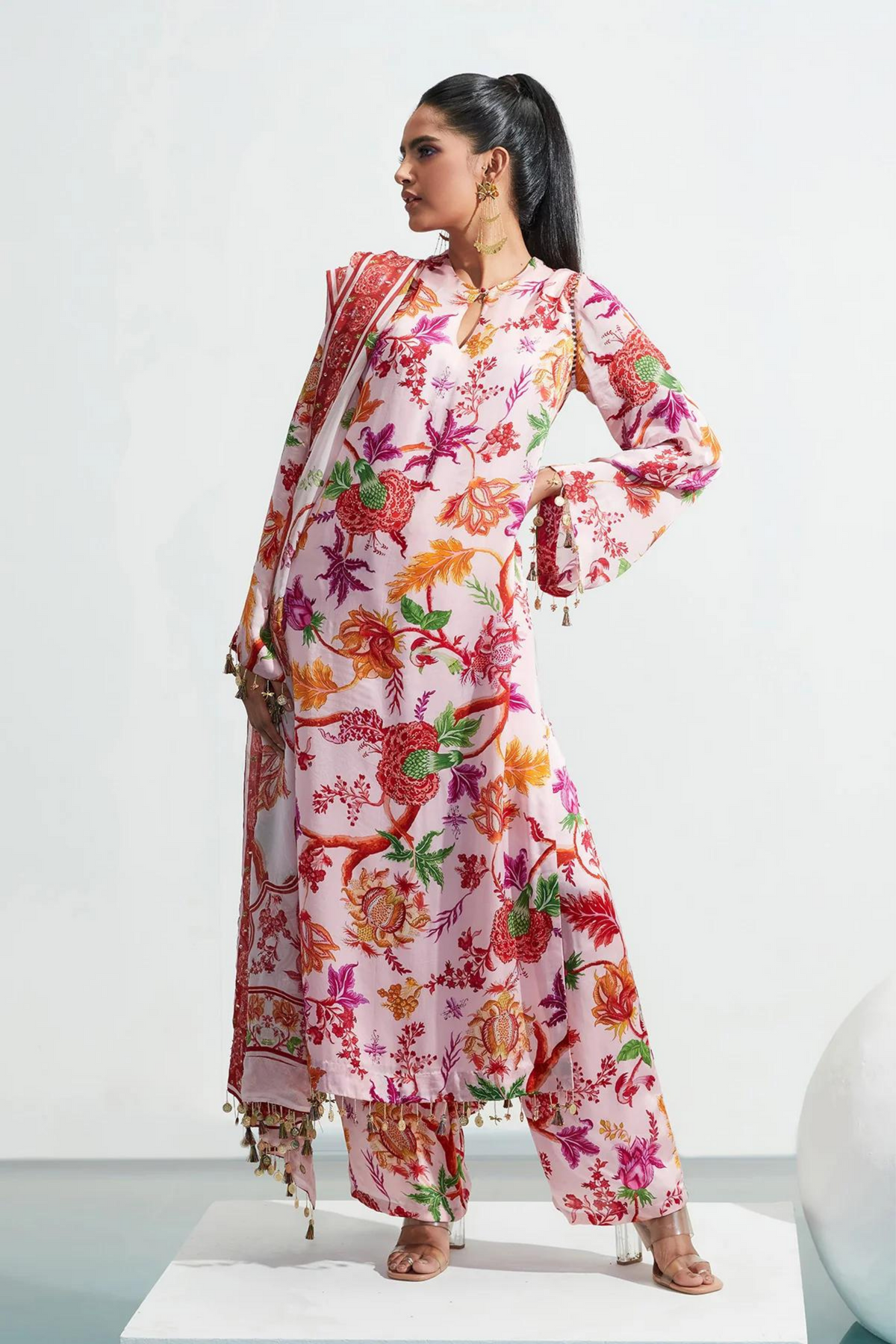 Asma Blush Embroidered Kurta Set