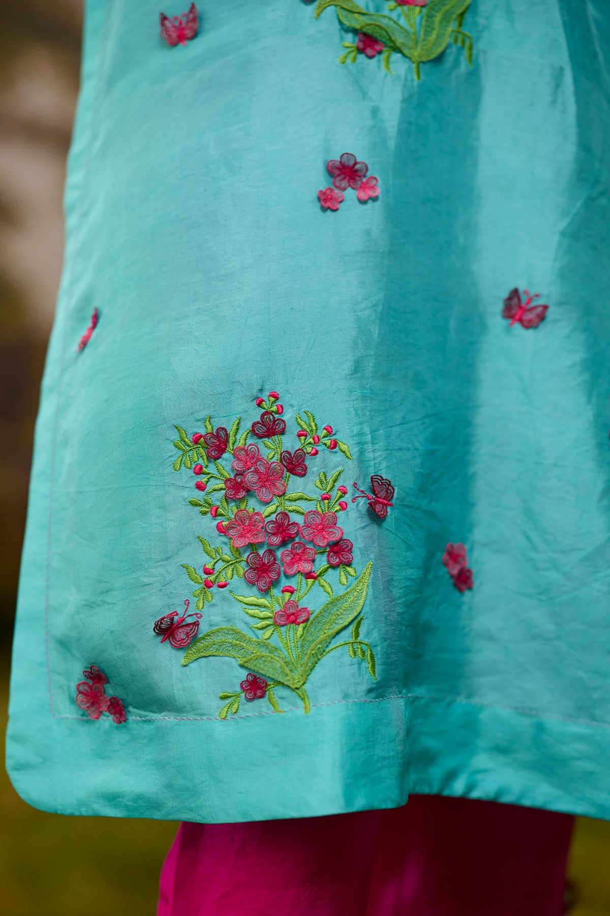 Alive Within Embroidered Blue Kurta Set