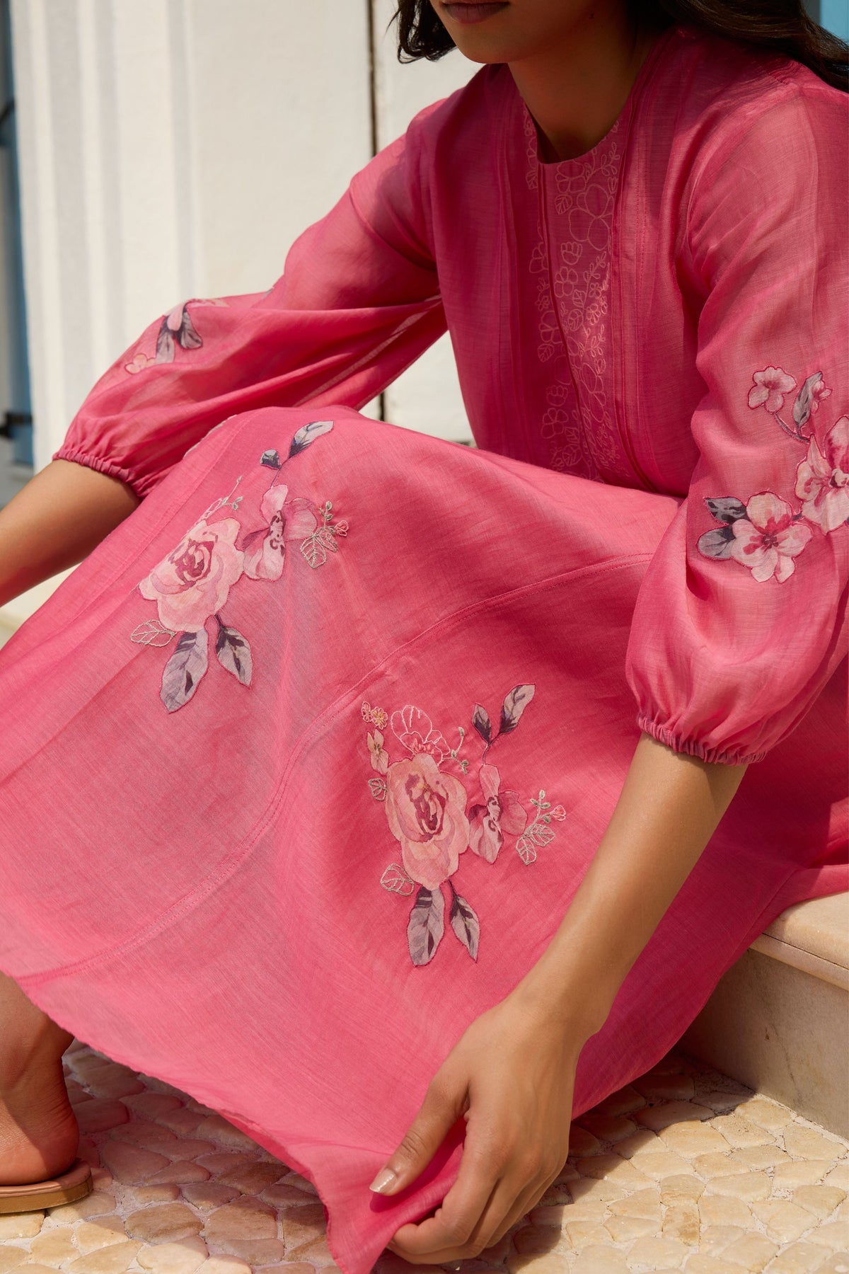 Rose Pintuck Dress