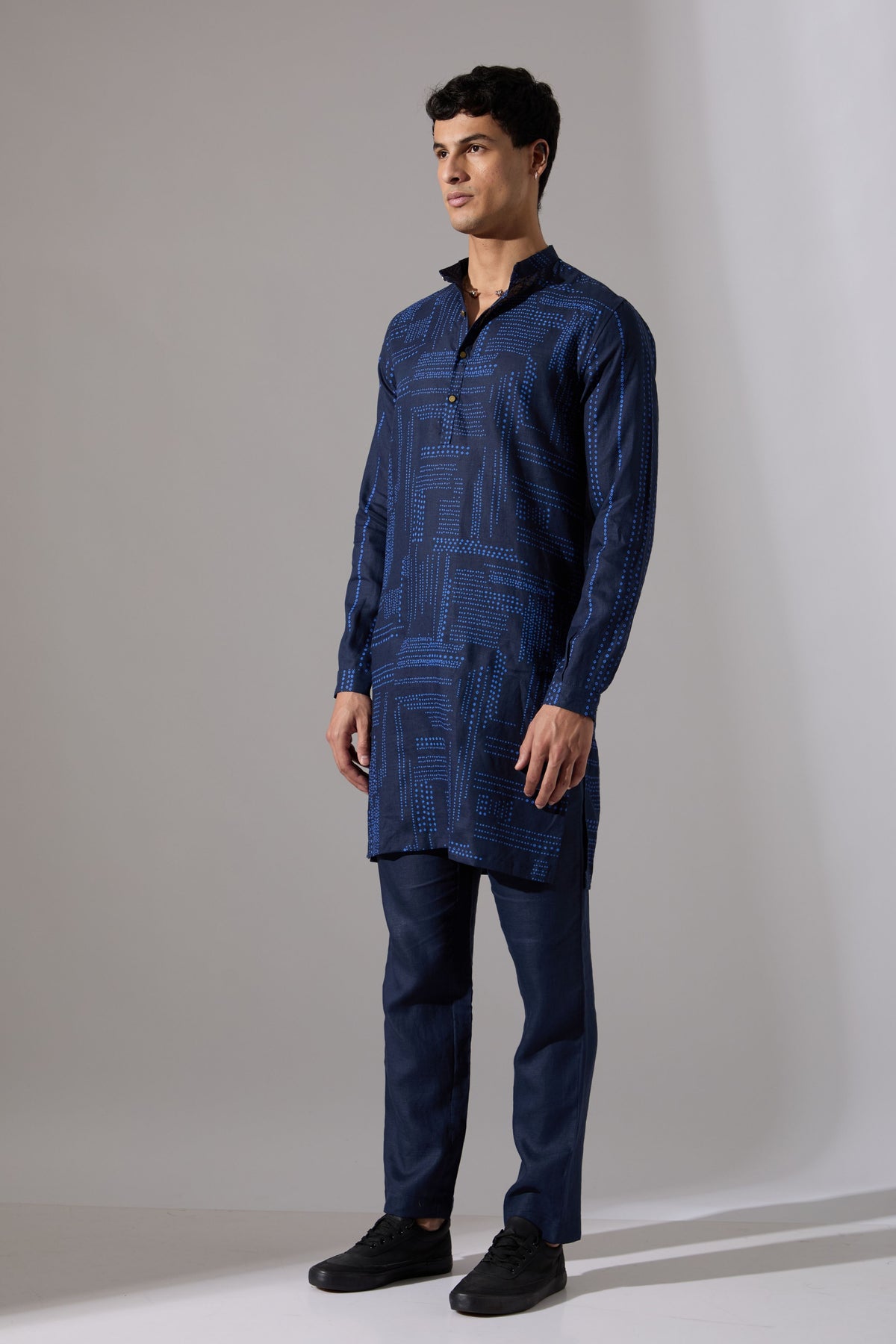 Lucas Shibori And Dots Kurta Set