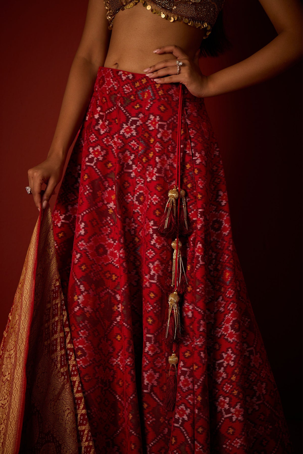 Golden Patola Lehenga Set