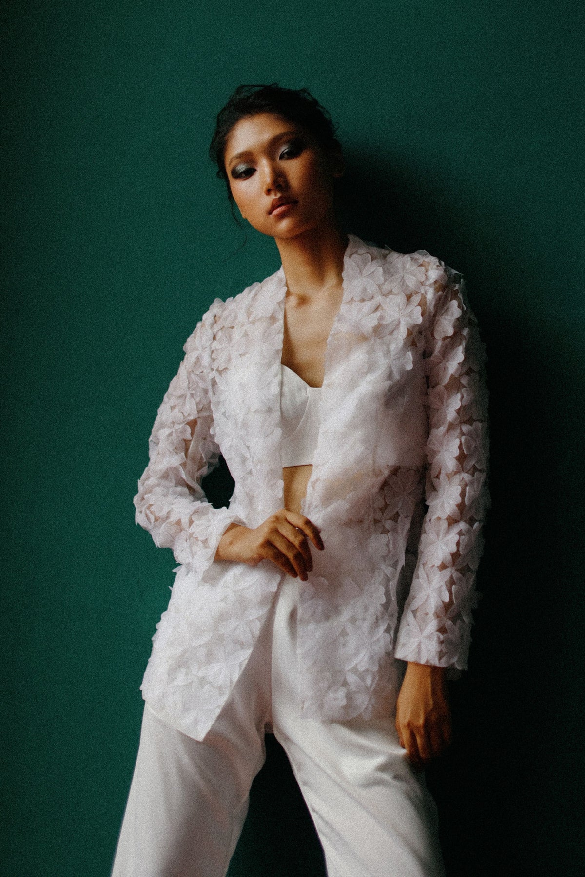 Bloom White Jacket Set