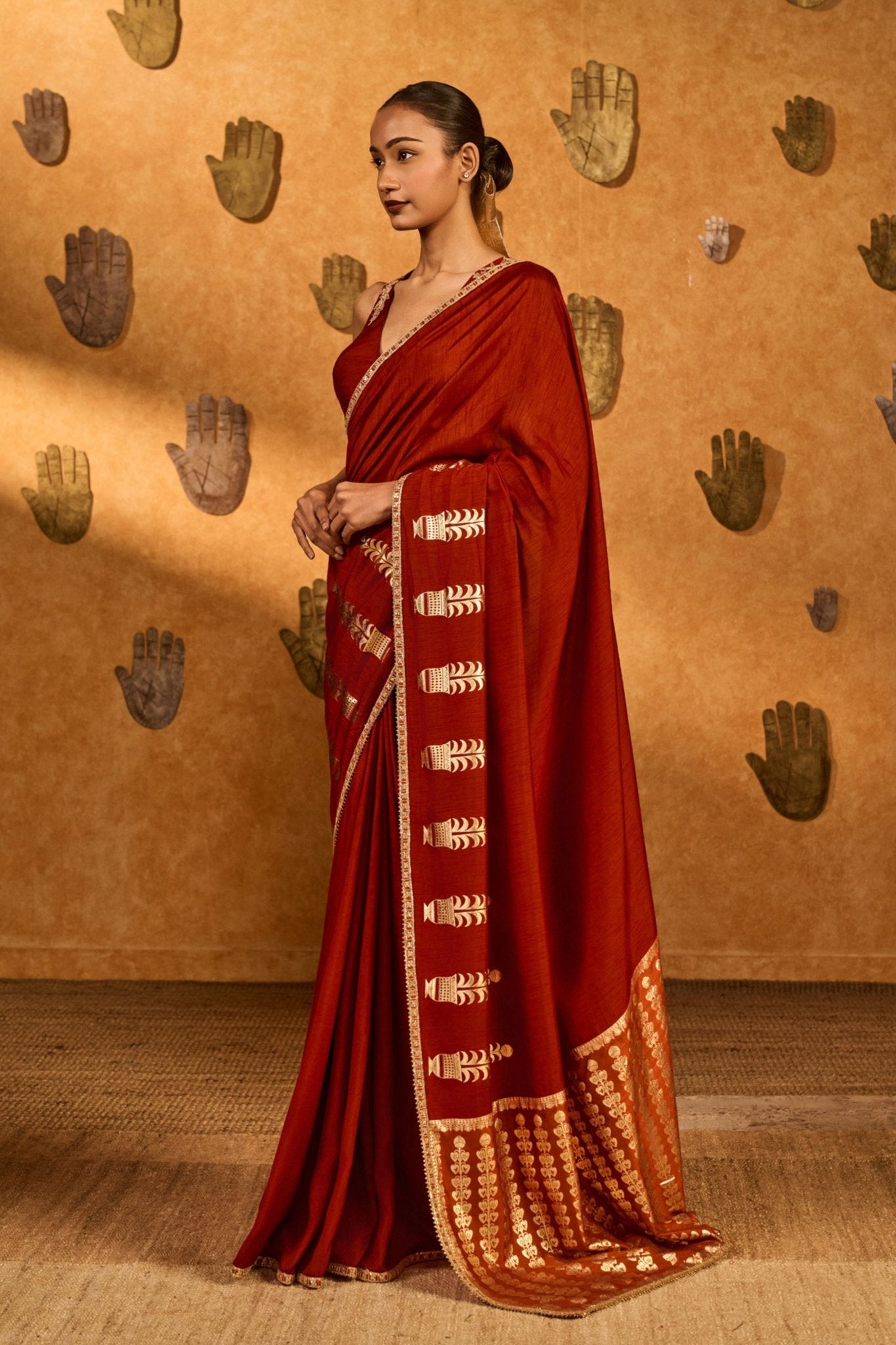 Red Fern Flame Saree - Masaba - Elahe