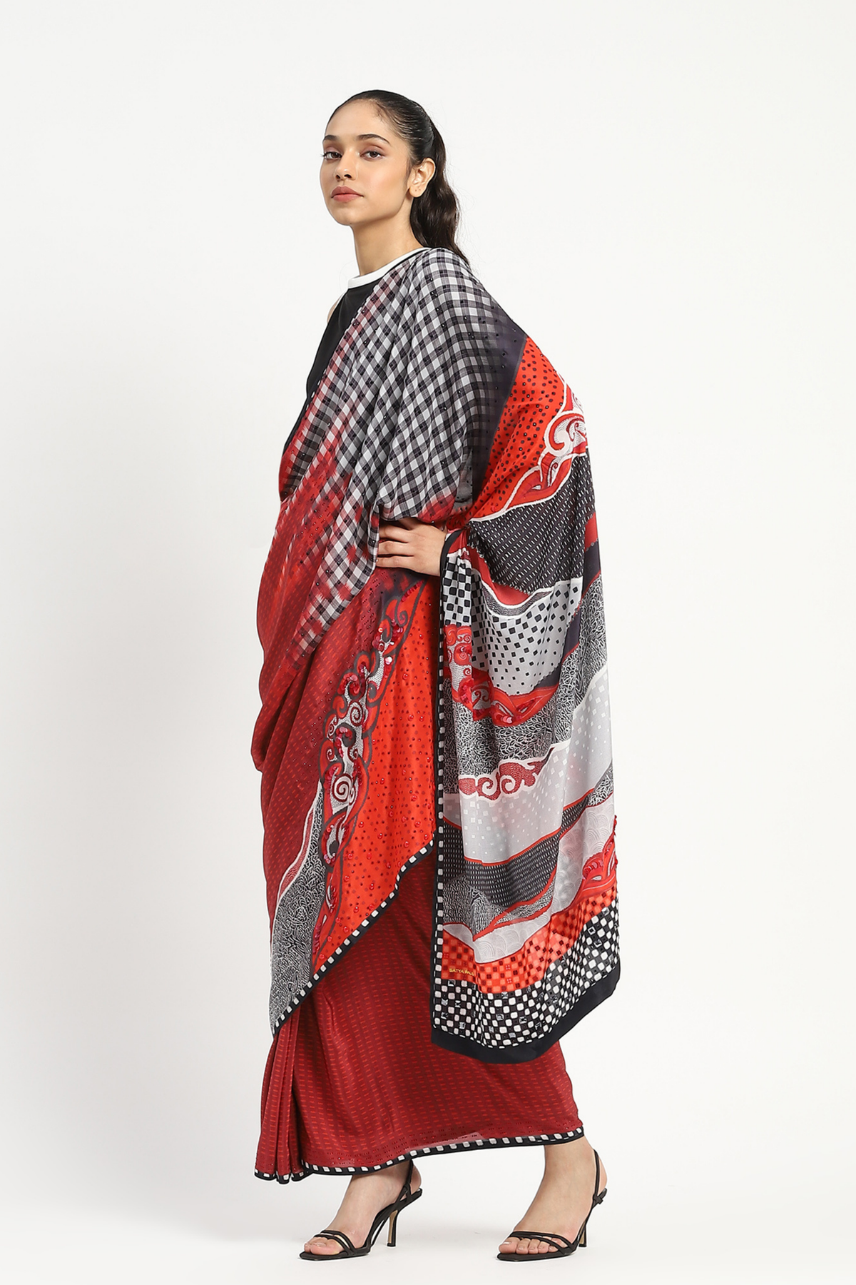 Whirl Interrupted Embellished Saree
