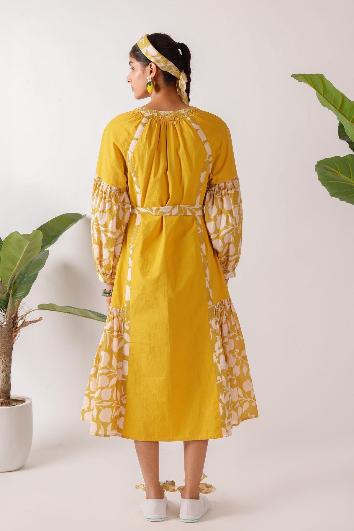 Olive Pomegranate Print Dress