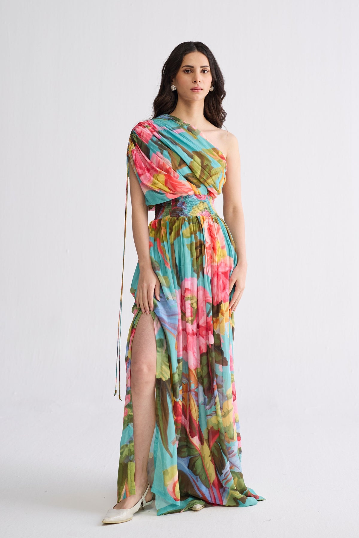 Campari One Shoulder Dress