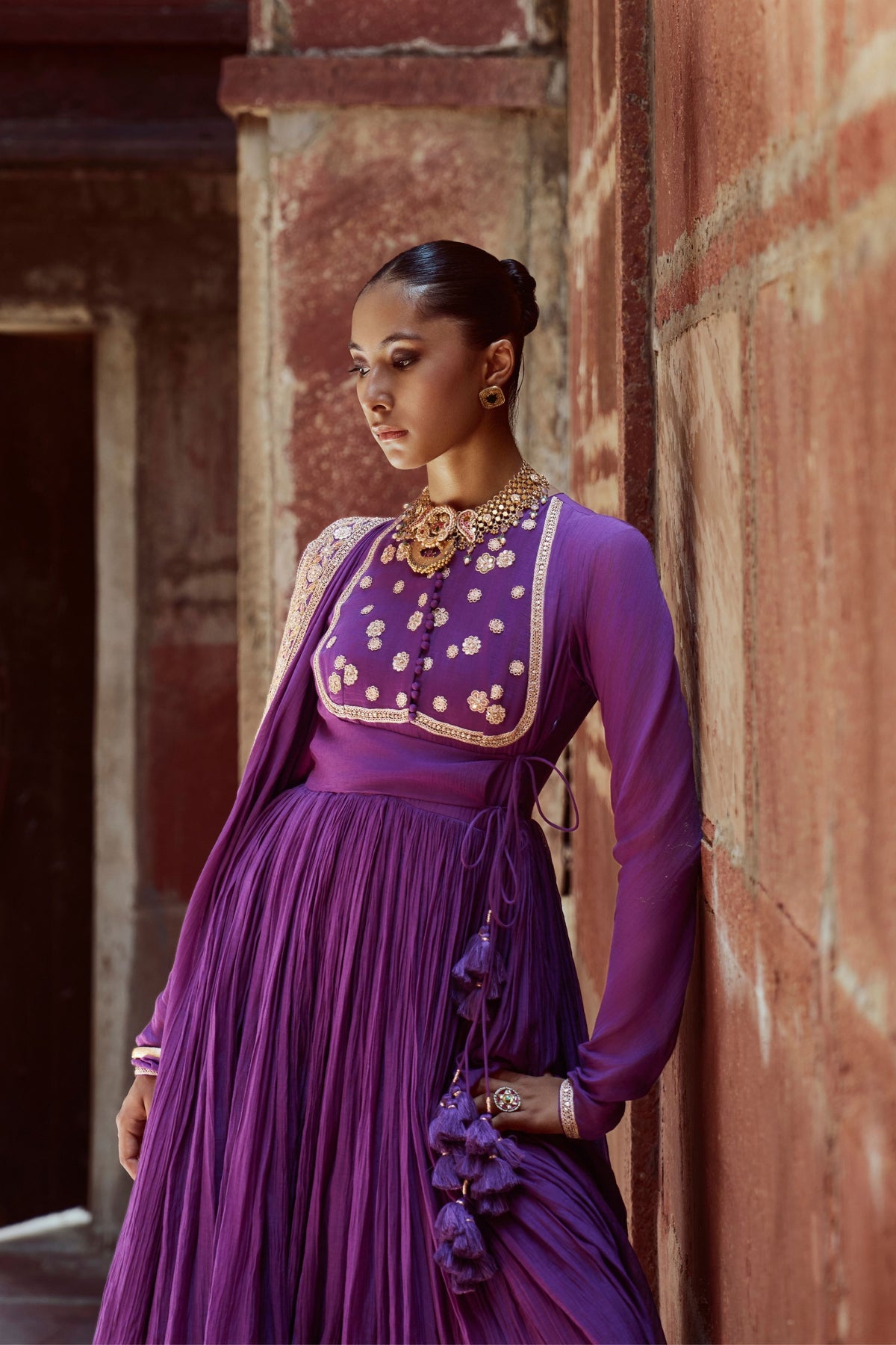 Jamuni Chanderi Anarkali Set