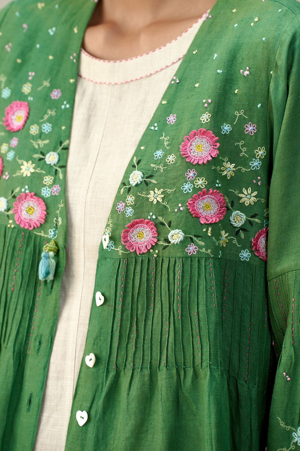 Agatha Green Linen Jacket