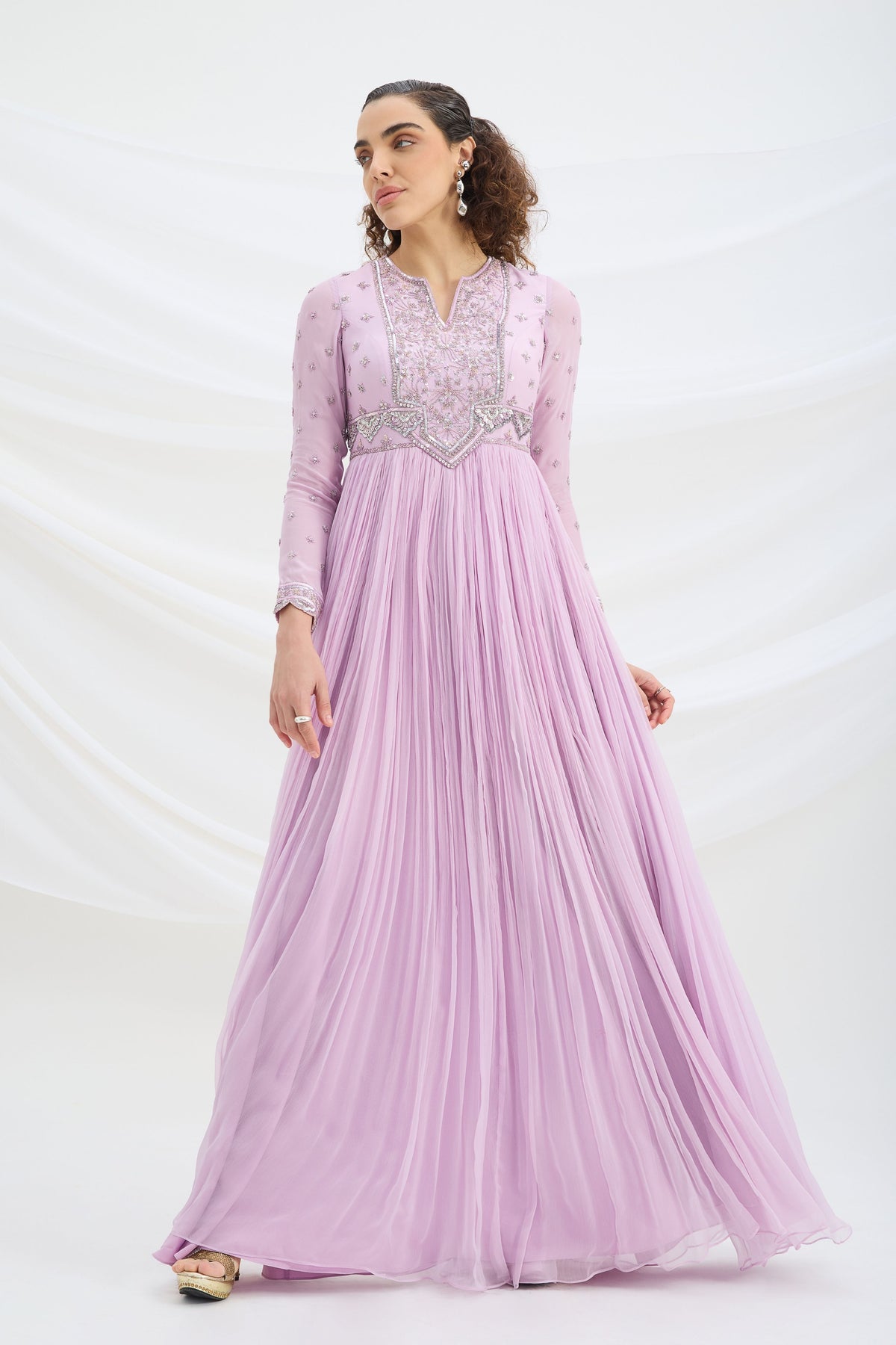 Lilac Embroidered Dress