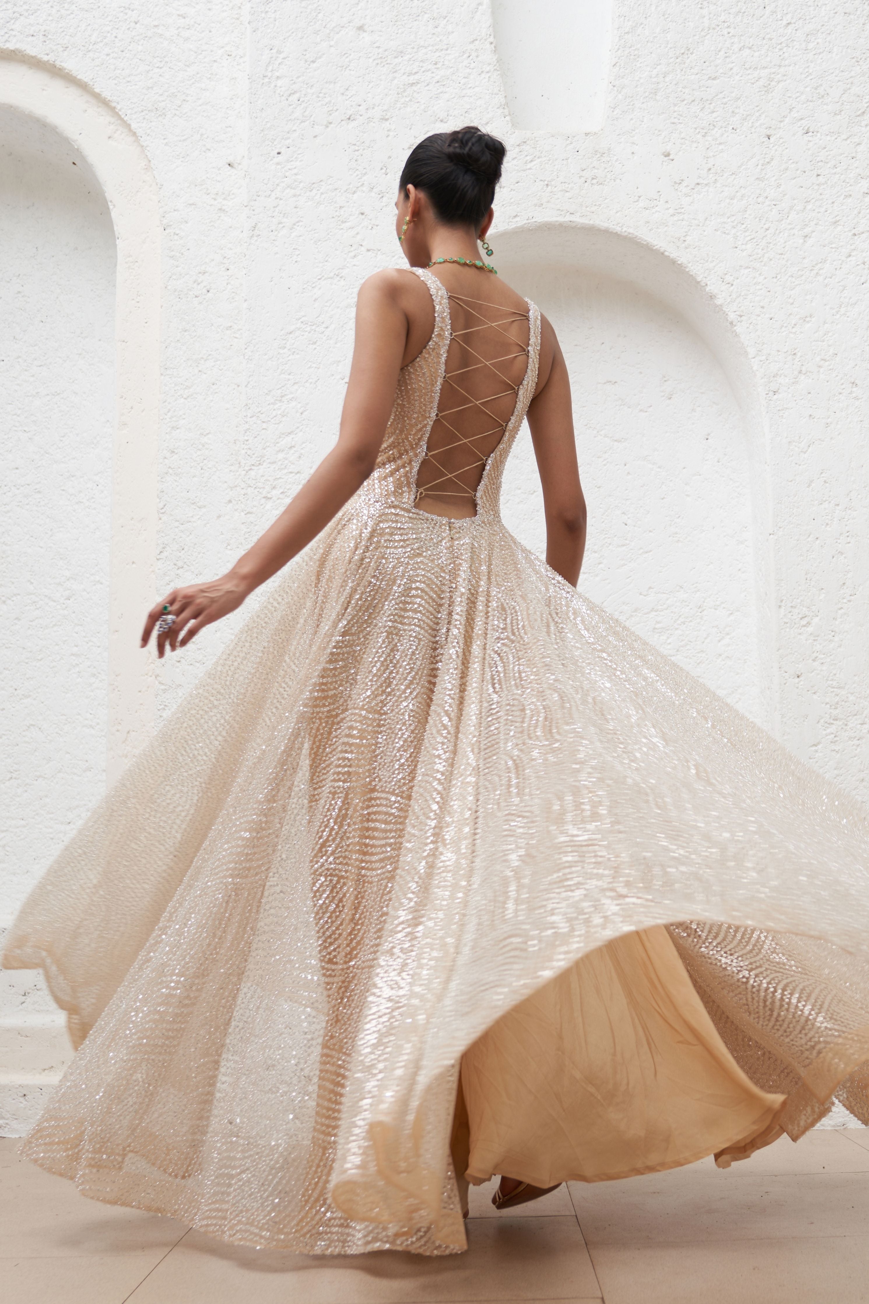 Backless gown on sale