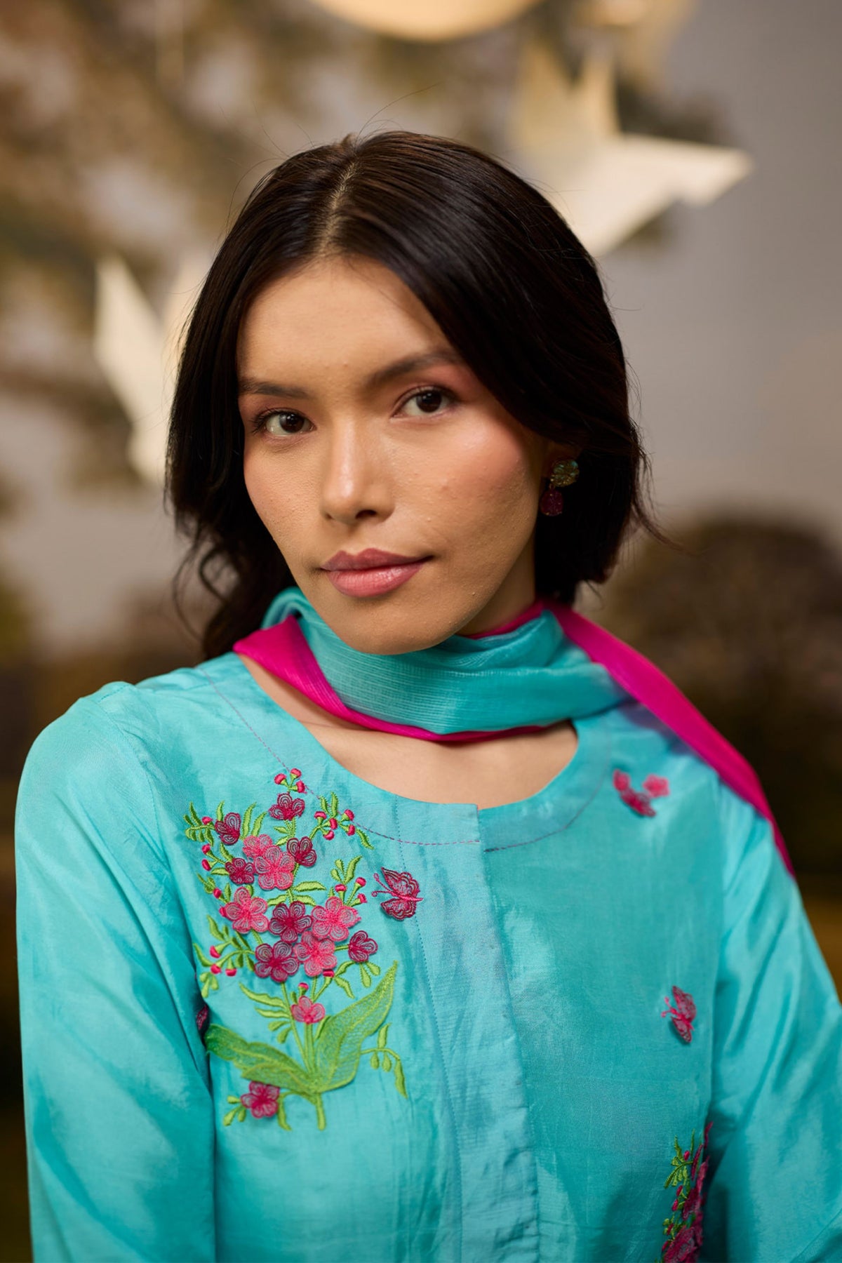 Alive Within Embroidered Blue Kurta Set