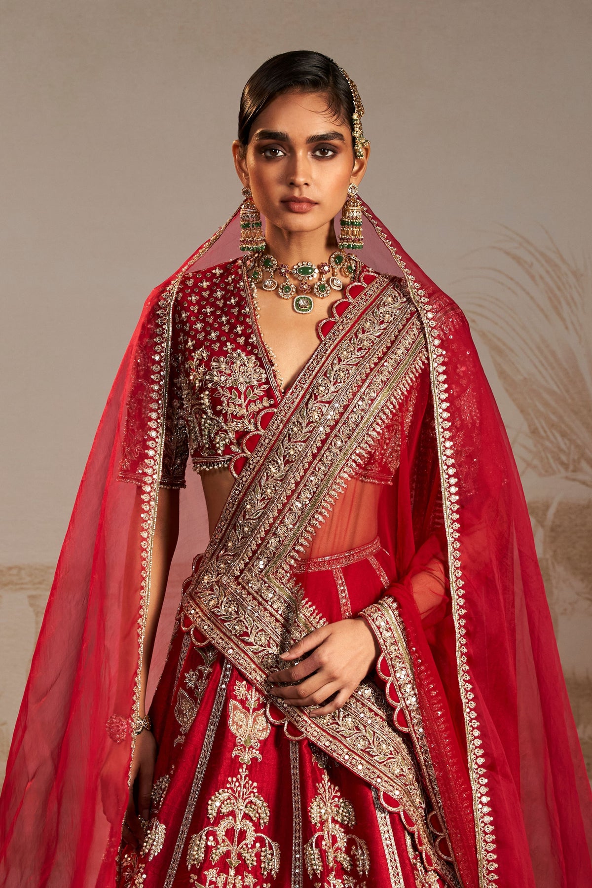 Shanno Red Lehenga Set