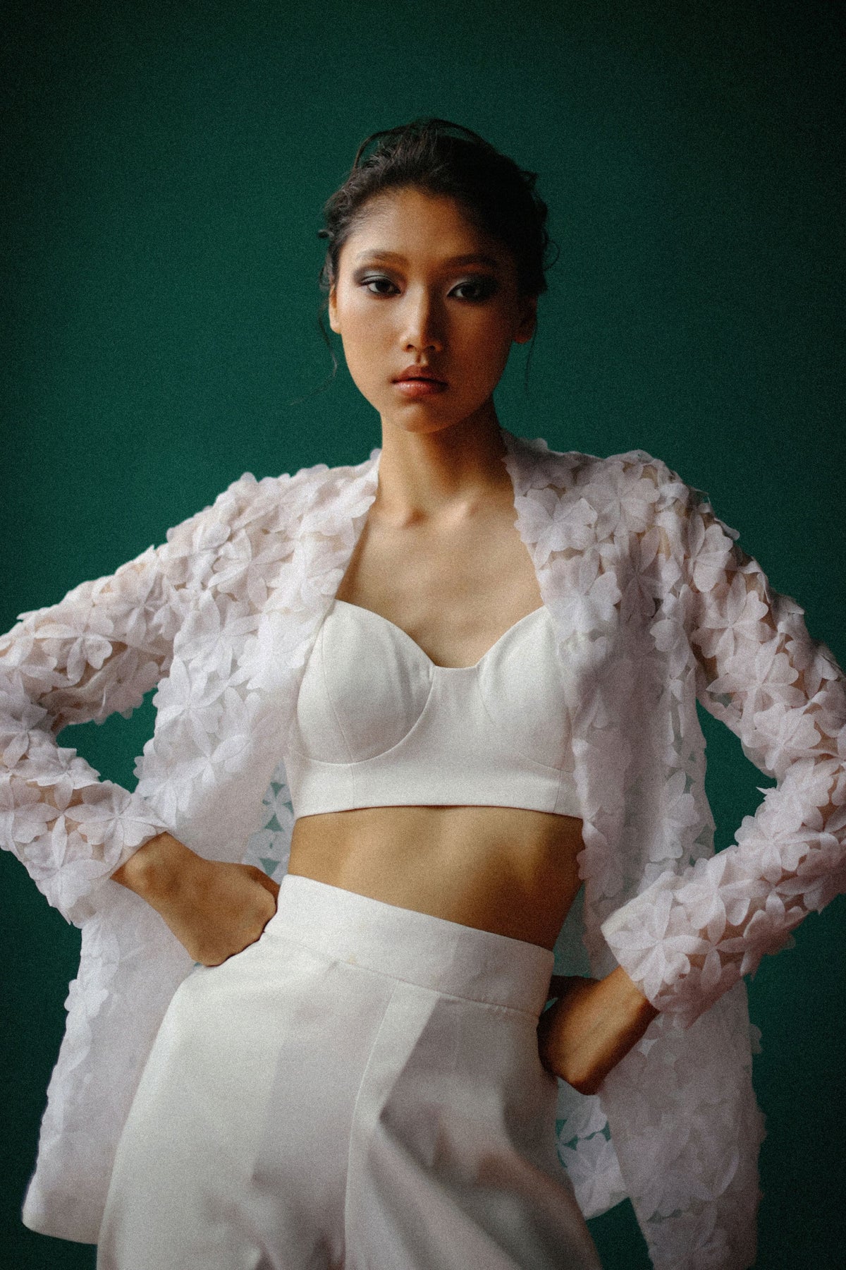 Bloom White Jacket Set