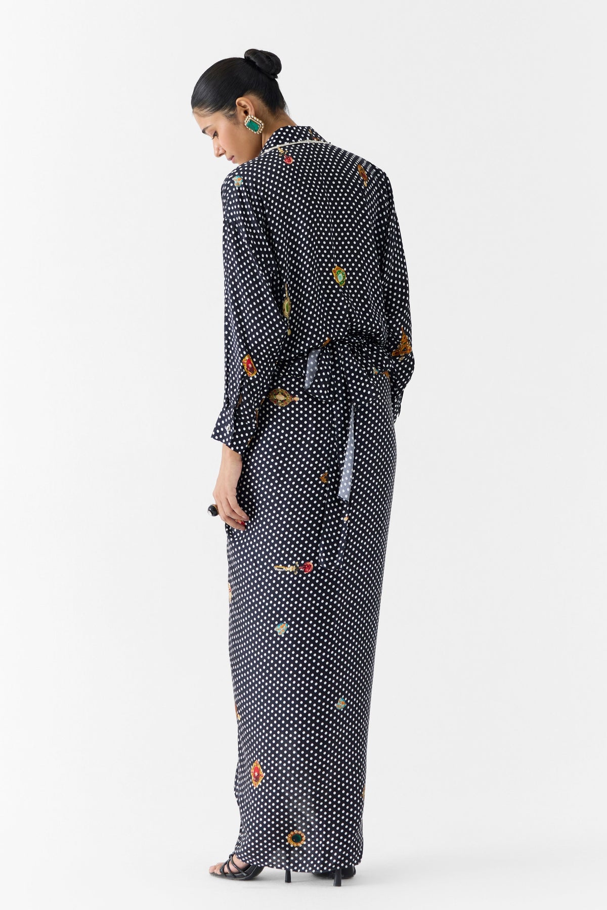 Onyx Polka Dot Shirt Dress