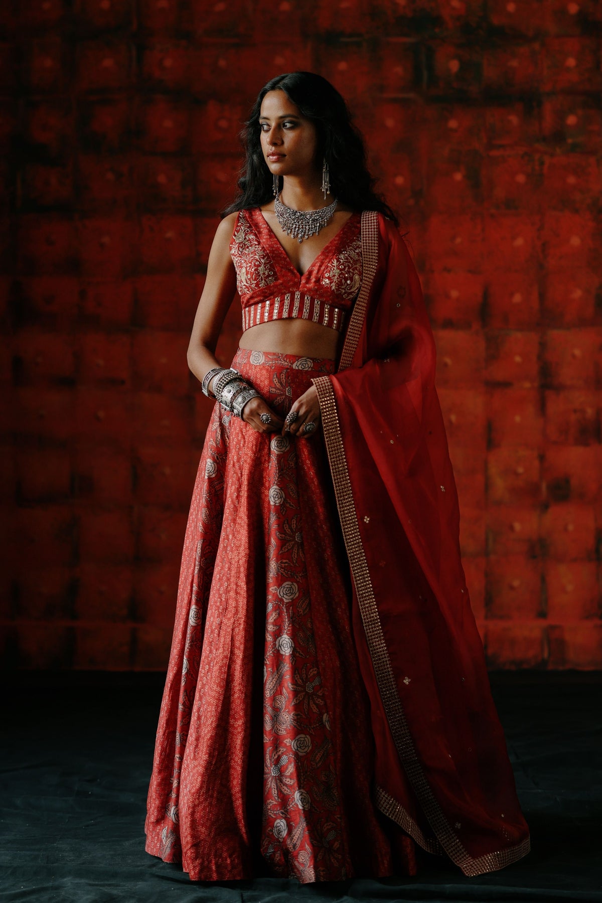 Brick Red Lehenga Set