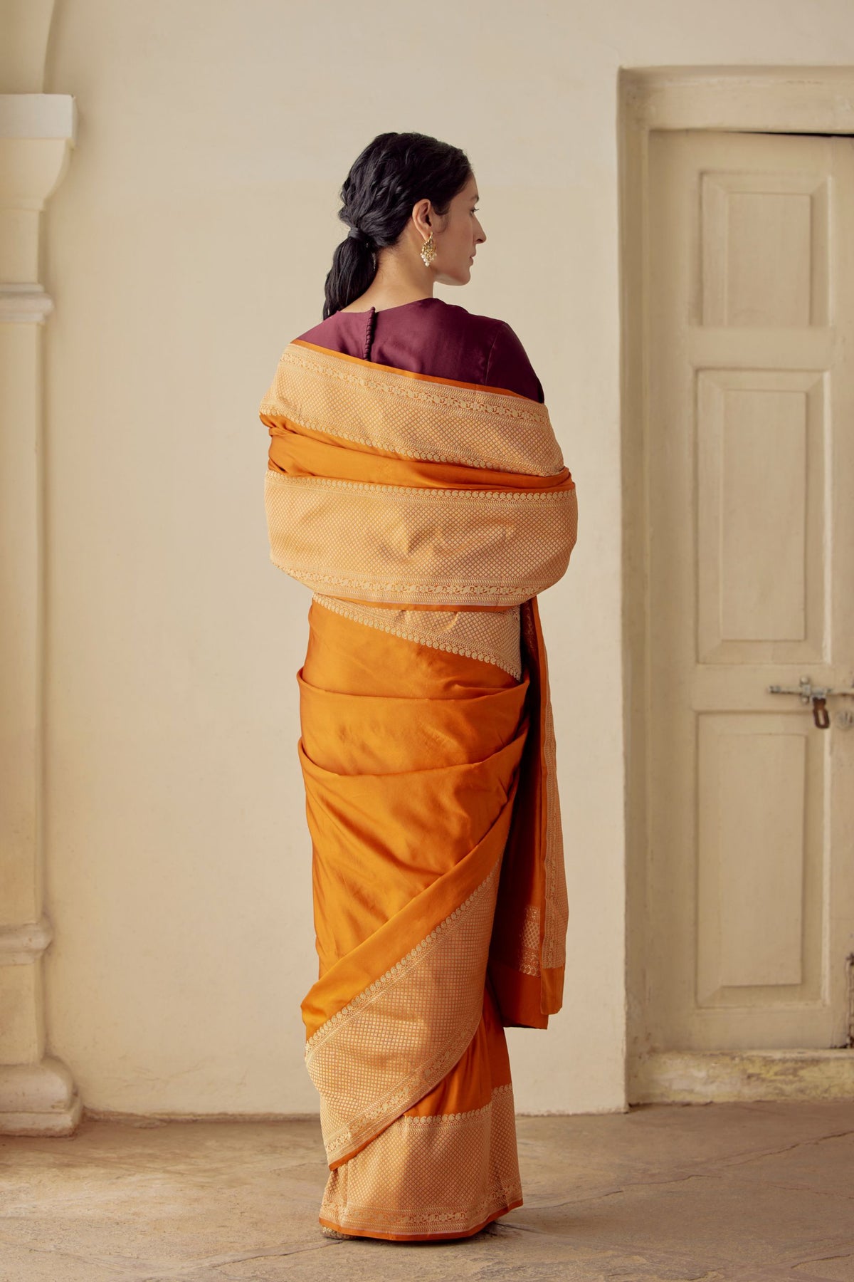 Nargiz Burnt Orange Saree